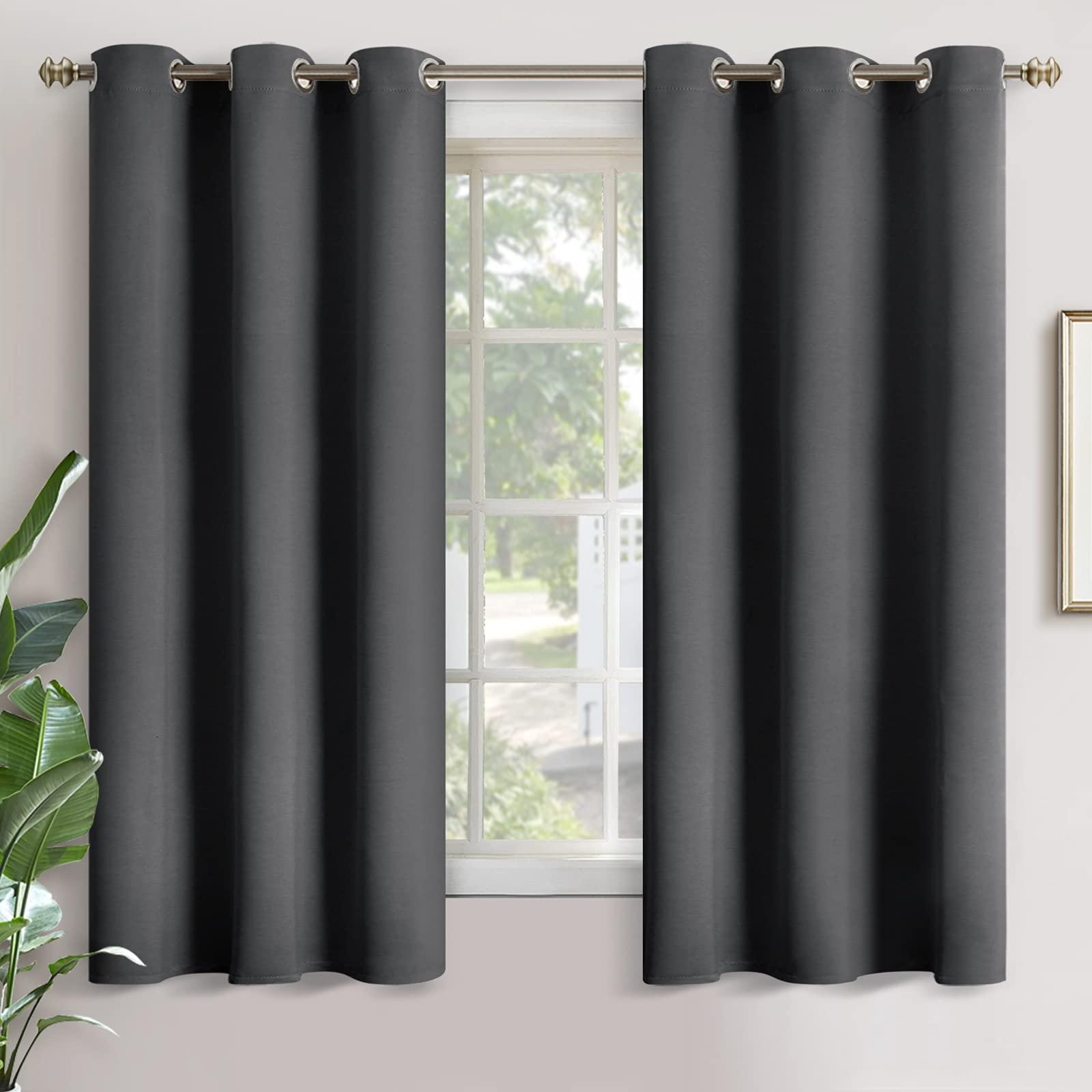 YoungsTex Blackout Curtains for Bedroom 63 Inches Long - Insulated Room Darkening Window Drapes with Grommet for Living Room Kids Energy Saving Thermal Curtain, 2 Panels, 42 x 63 Inch, Dark Grey