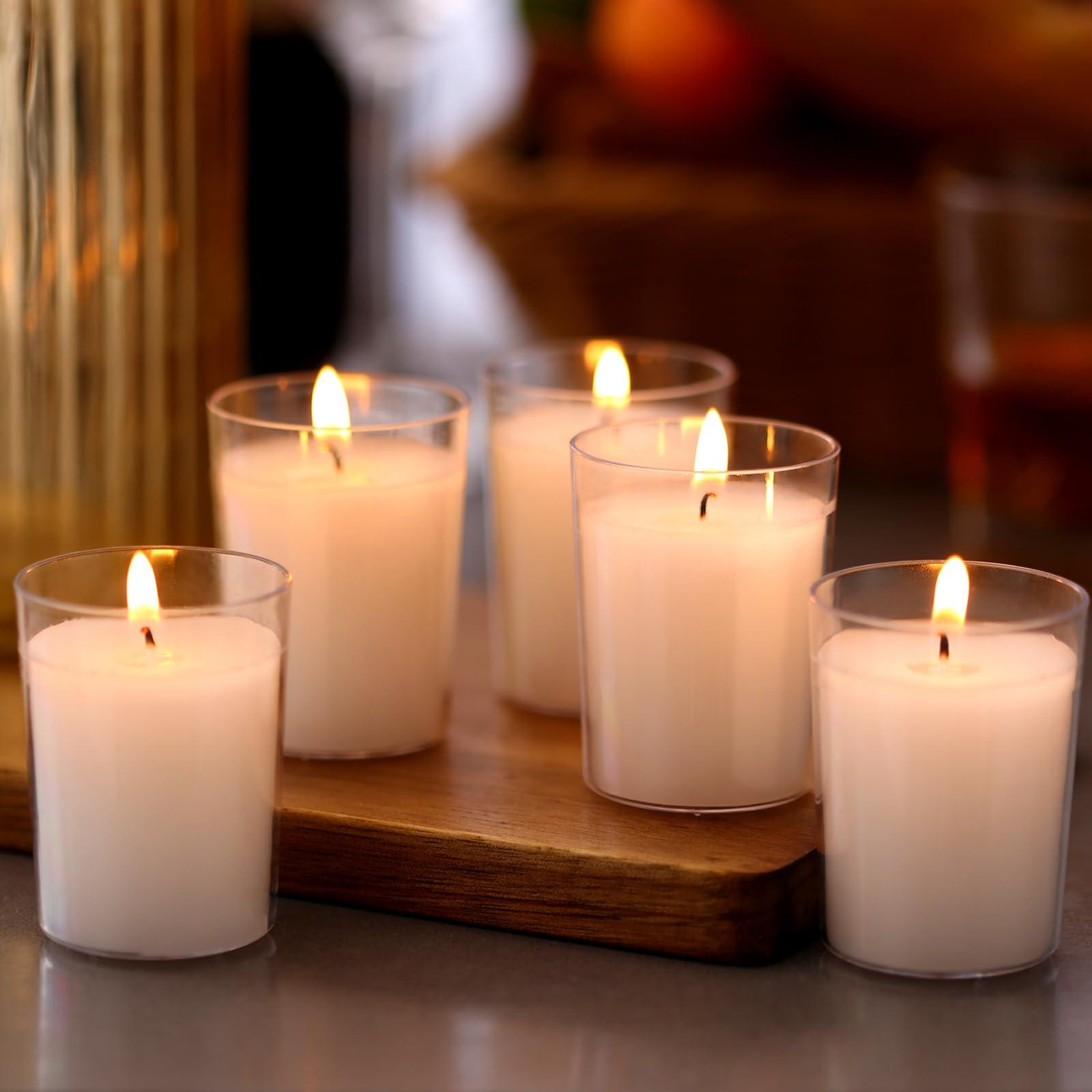 flamecan (Set of 24) Votive Candles, Unscented White Wax, for Wedding, Birthday, Party, Spa, Holiday, Home Decoration (15 Hour Burn Time) - Image 5