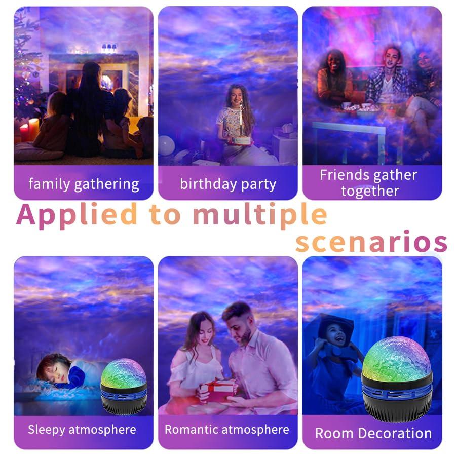 ＳＯＴＫＺＴ USB 2 in 1 Northern Lights Aurora Light Projector,Northern Galaxy Light with Remote Control, Water Ripple Aurora Lamp Bedroom Night Light Projector for Kids, Adult/Party/Gift - Image 6