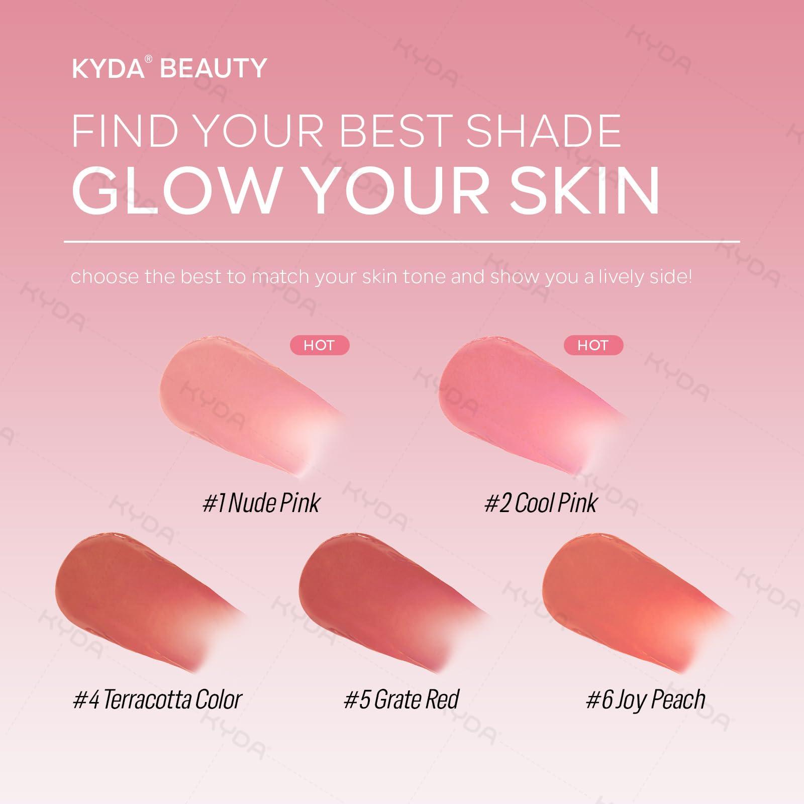 KYDA Liquid Blush, Matte Tinted for Cheeks, Lasting Dewy Finish, High Pigment Soft Creamy Blush, Blendable Lightweight Cover-Cool Pink - Image 4