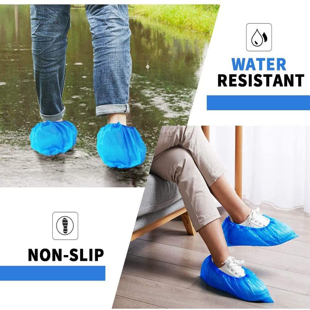 Shoe Covers Disposable 1000 PCS (500 Pairs) Reusable Boot Covers Waterproof, Durable for Real Estate, Travel, Construction, Workplace, Medical, Rain, Floor, One Size Fits Most, Hygienic Carpet Blue - Image 2