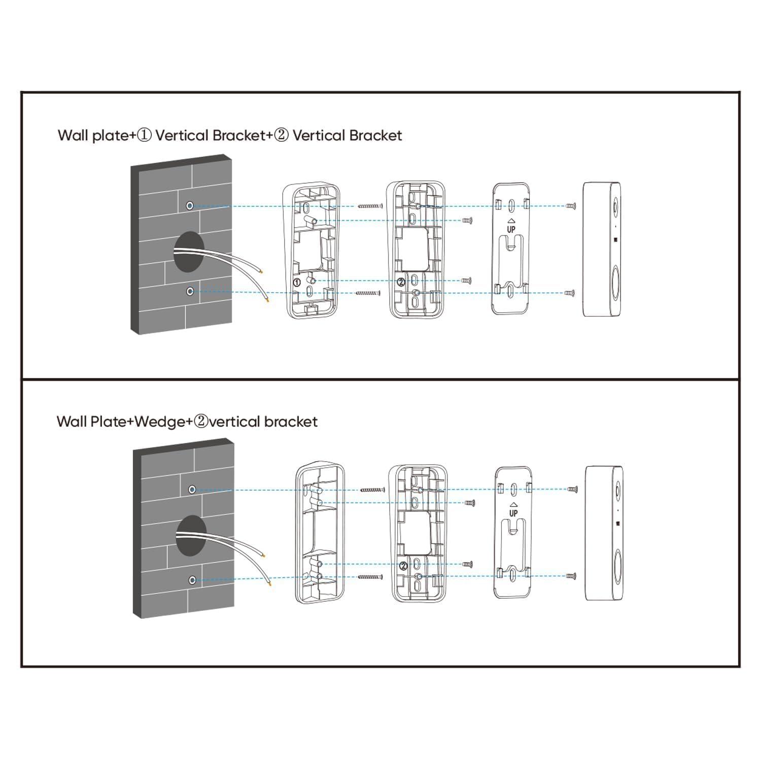 Wyze Video Doorbell V2 Wedge Kit, 3 Mounting Bracket (One Adjustable 15° Horizontal Bracket, Two 7.5° Vertical Bracket), Replacement Angle Adjustment Adapter Wedge Kit - Image 8