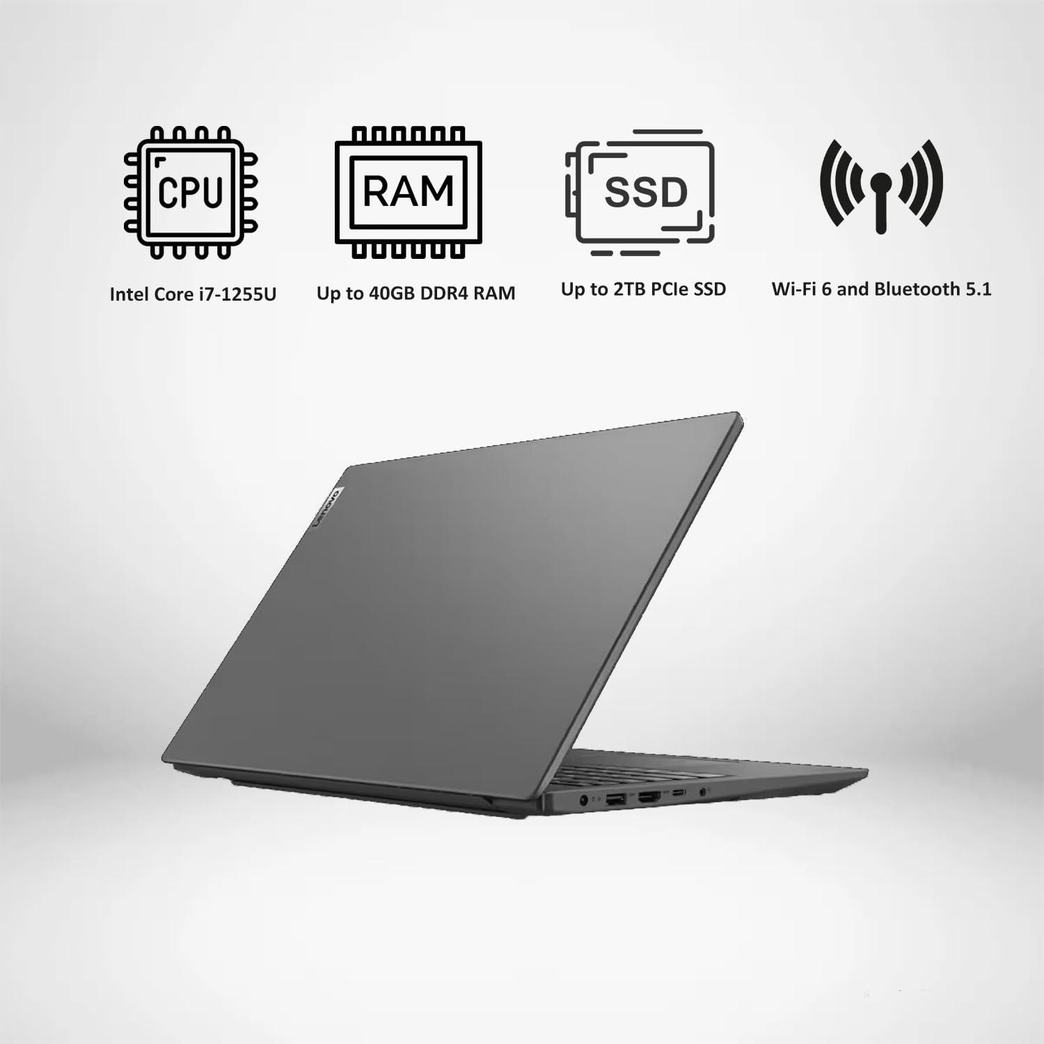 Lenovo V15 Gen 3 Business Laptop, 15.6" FHD Display, Intel Core i7-1255U, 40GB RAM, 2TB SSD, Wi-Fi 6, Bluetooth, HDMI, RJ-45, Webcam, Windows 11 Pro, Black - Image 3