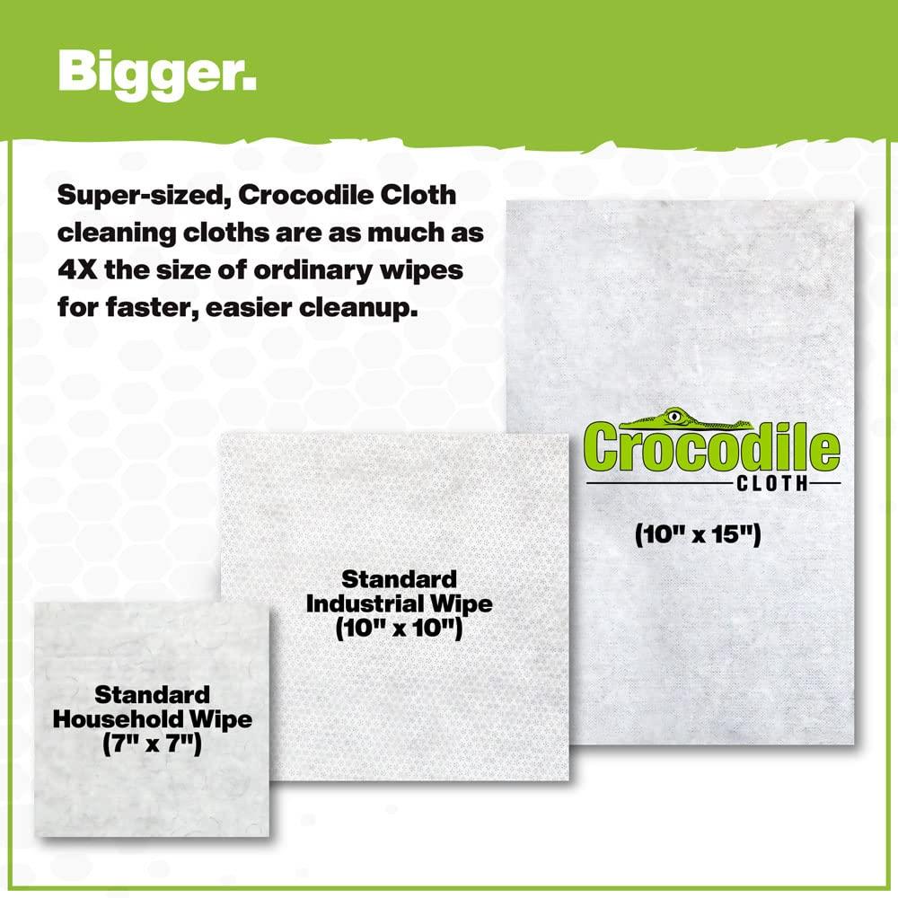 Crocodile Cloth All-Purpose - 80 Plant Based, 10" X 15" Cleaning Wipes. Large, Moist, Absorbent and Disposable Cleaning Cloths. Safe on Skin and Multiple Surfaces. - Image 5