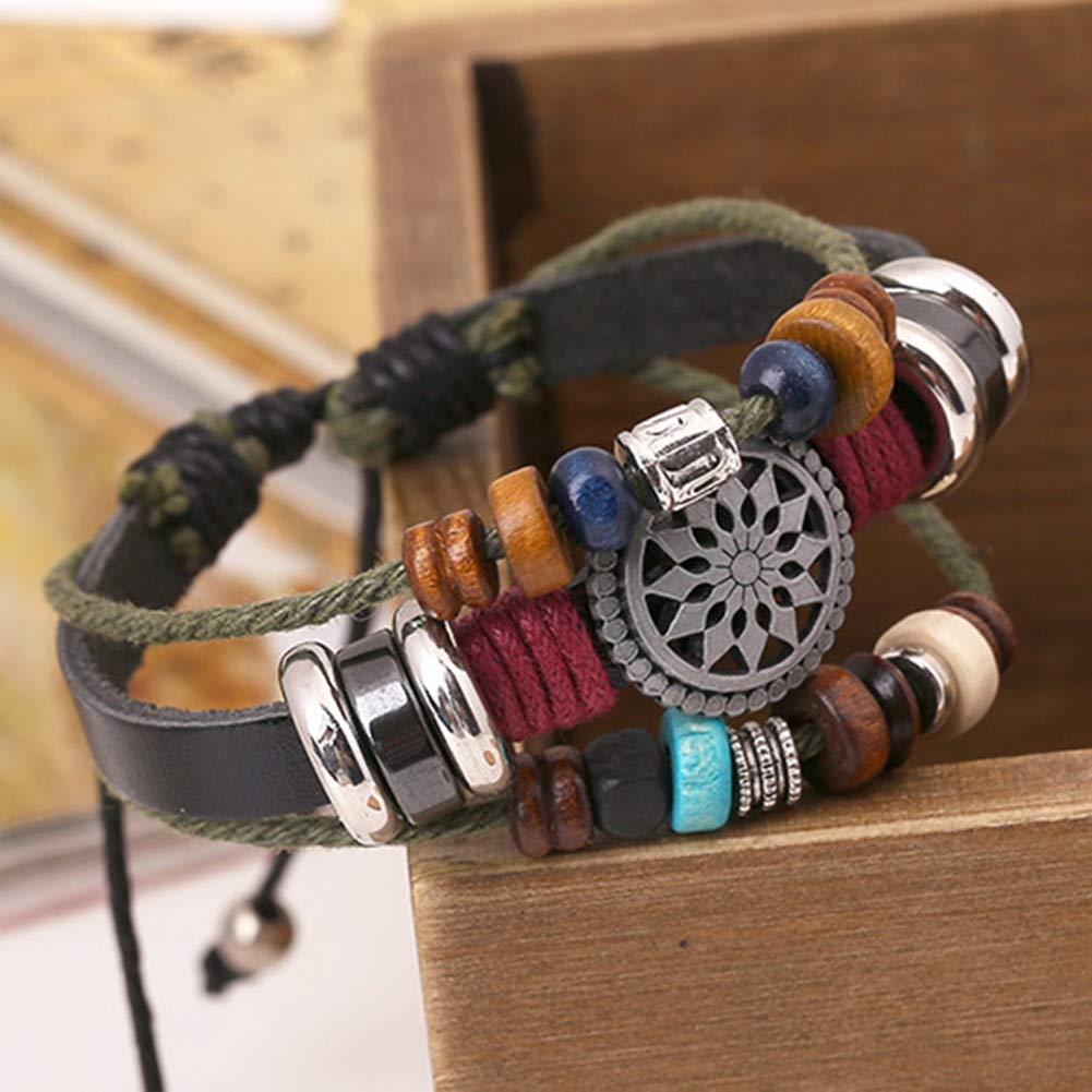 Trenro Women Lady Bohemia Wind Beaded Multilayer Hand Woven Bracelet Jewelry - Image 5
