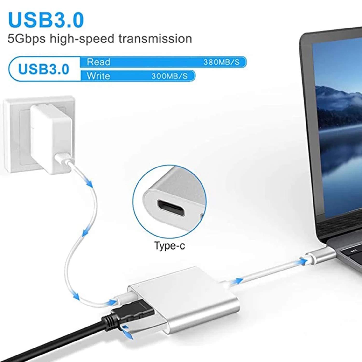 USB-C to HDMI Adapter (Supports 4K / 30Hz) - Type- C 3 in 1 Converter Cable for 2017/2018 MacBook Pro, MacBook, Mac Pro, iMac, Chromebook, & More USB 3.0 Type-C Devices - Image 9