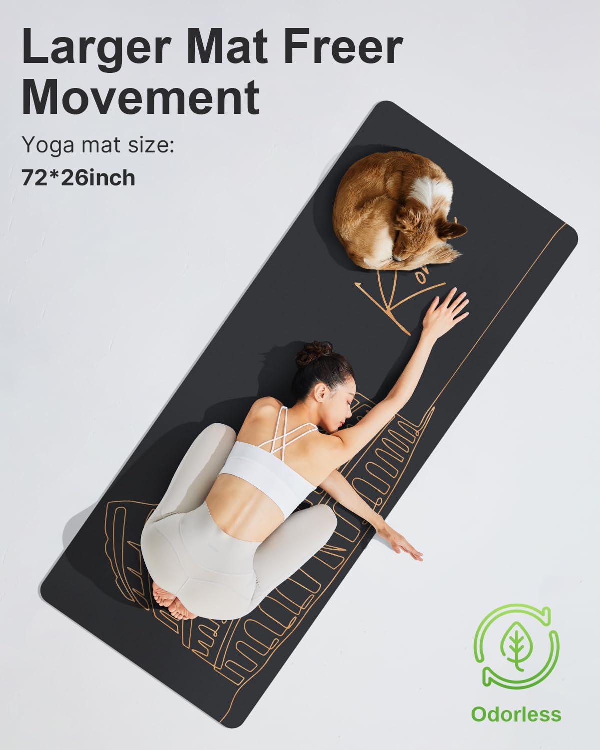 YOTTOY City Landmark Yoga Mat,72"x26"x6mm Hot Yoga Mat with coconut Anti-Tear Design and Friendly Natural Rubber Yoga Mat with Strap and Bag - Image 7
