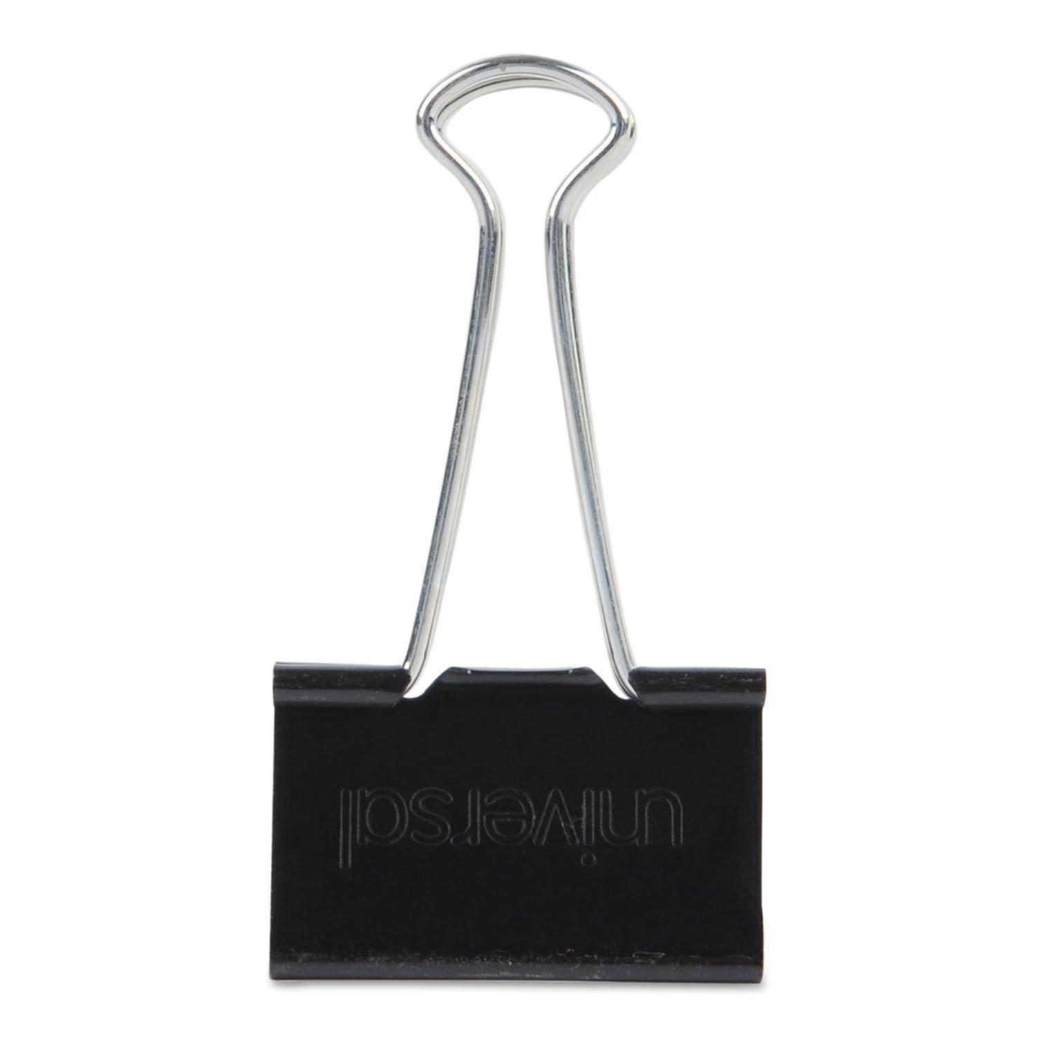 Universal 10220VP Large Binder Clips, Zip-Seal Bag, 1-Inch Capacity, 2-Inch Wide, Black, 36/Bag - Image 5