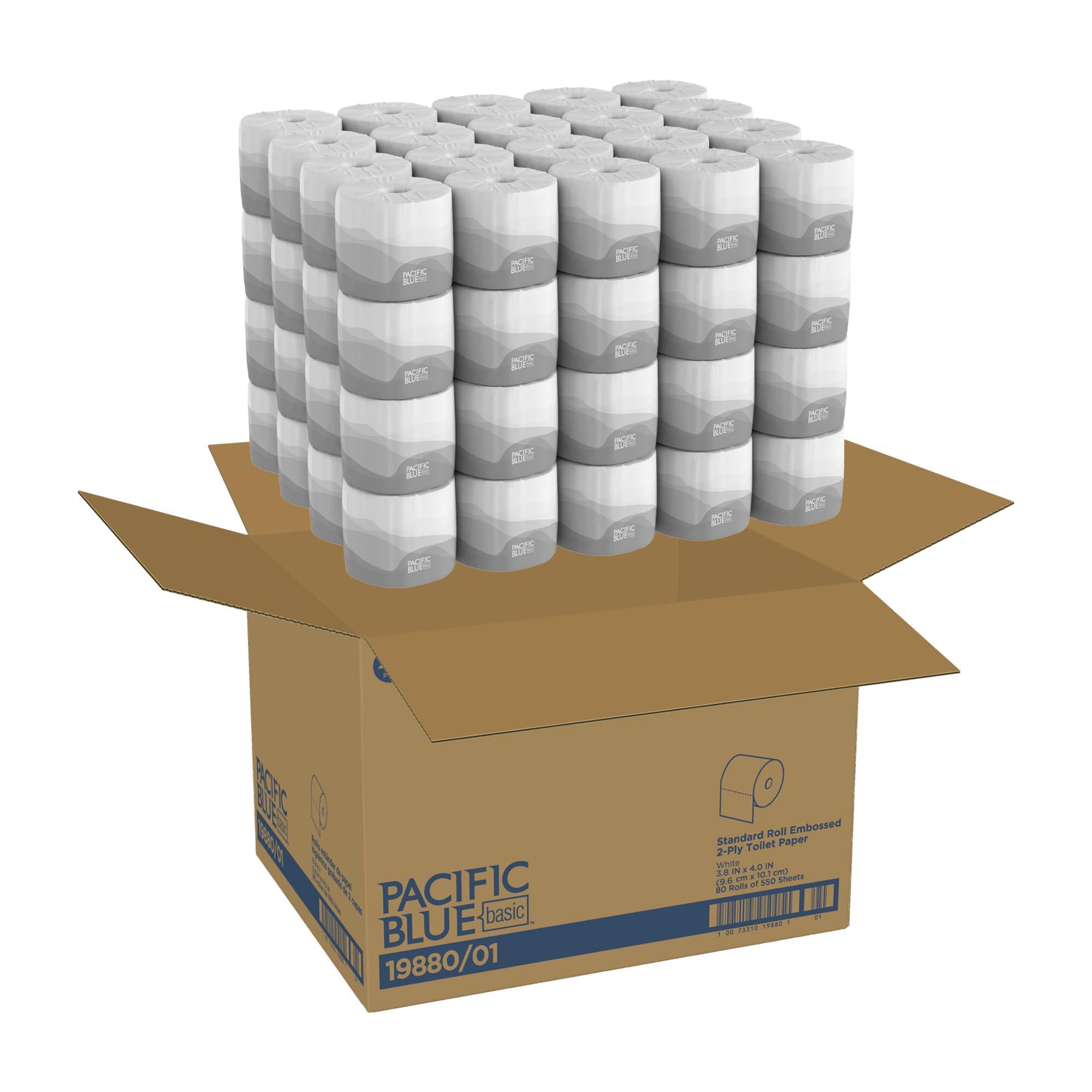 PACIFIC BLUE SELECT STANDARD ROLL EMBOSSED 2-PLY TOILET PAPER BY GP PRO (GEORGIA-PACIFIC), 80 ROLLS PER CASE - Image 3