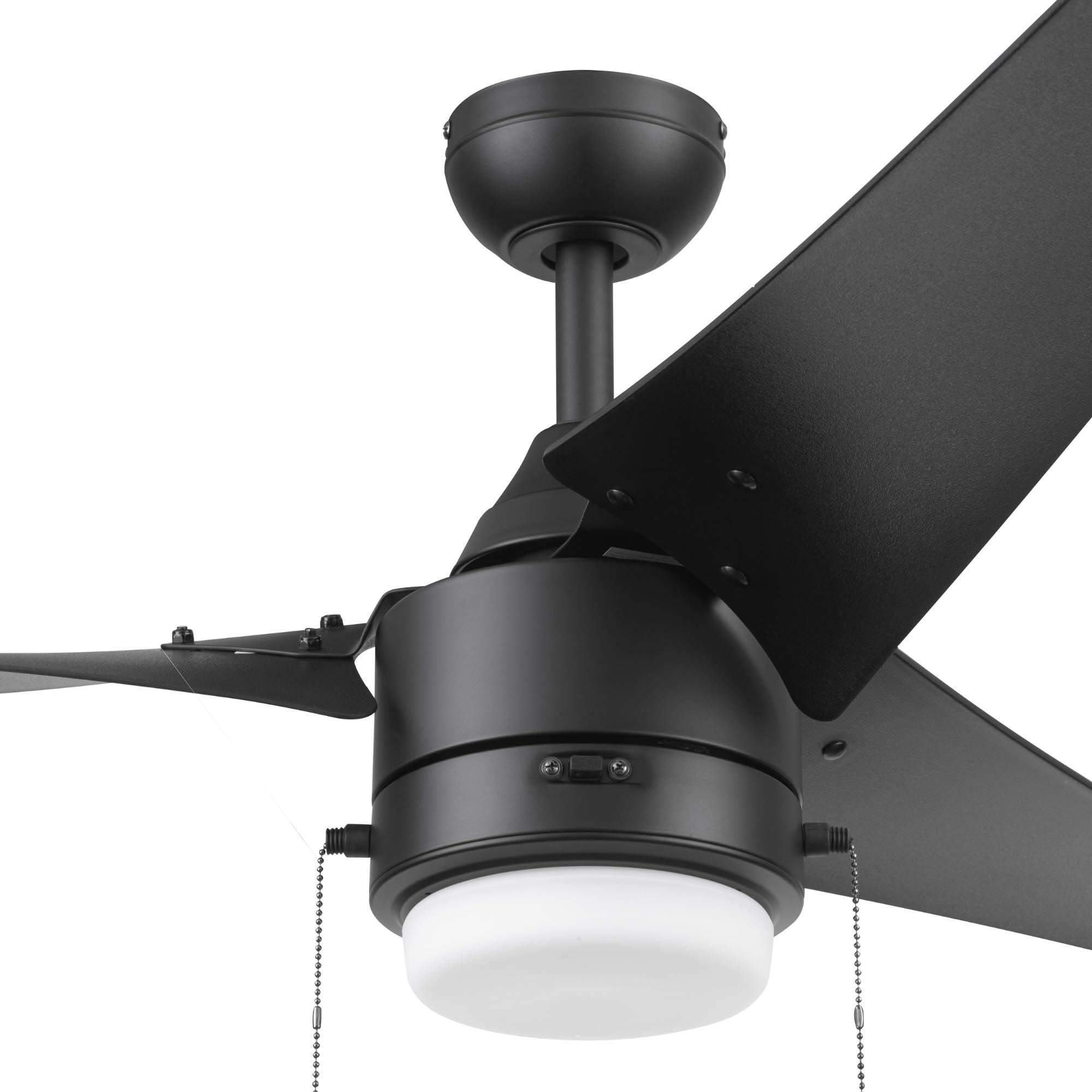 Prominence Home Teo, 56 Inch Contemporary Wet Rated Outdoor LED Ceiling Fan with Light, Pull Chain, Dual Mounting Options, 3 Weather Resistant Blades, Reversible Airflow - 51862-01 (Matte Black) - Image 11