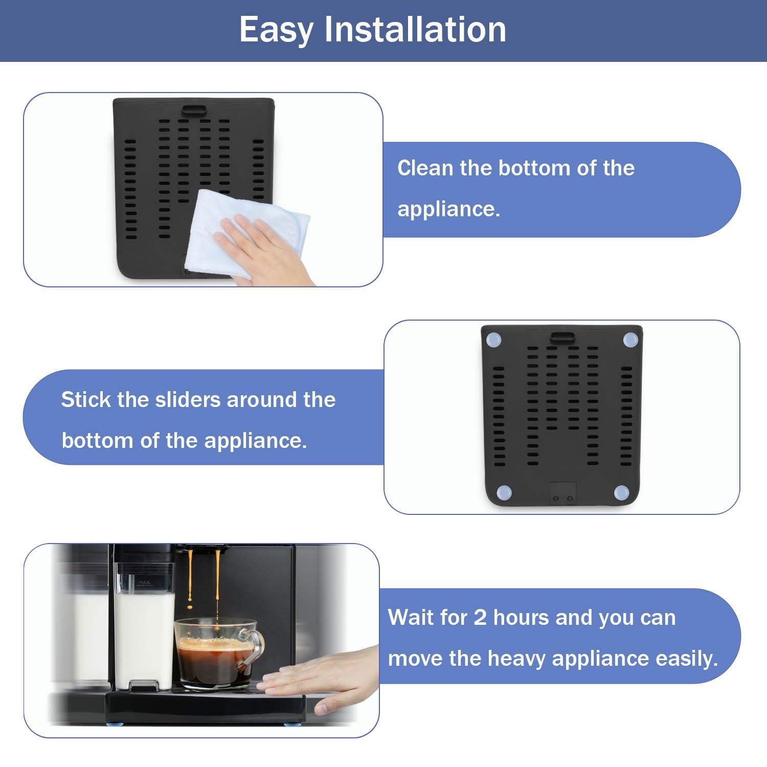 Vasterqua 24Pcs Appliance Sliders, 3/4” Small Self-Adhesive Appliance Sliders for Heavy Kitchen Appliances, Slide Smooth on Countertop, Compatible with Most Kitchen Appliances - Image 3