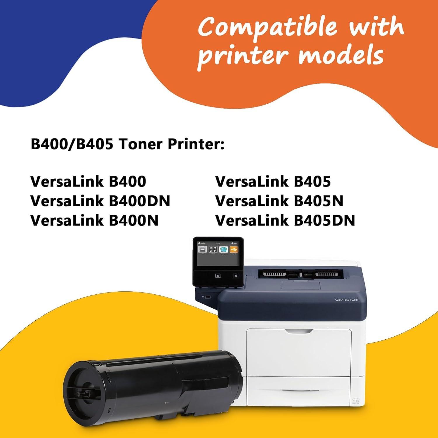 VersaLink B400 B405 High Capacity Toner Cartridge (1-Pack, Black) -106R03582 Toner Cartridge Replacement for Xerox VersaLink B400 B400DN B400N B405 B405N B405DN Printer - Image 2
