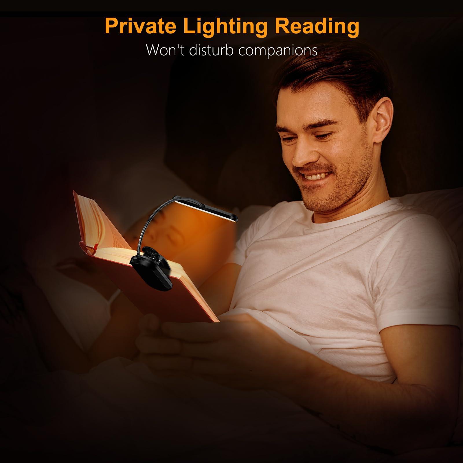 Gritin Rechargeable Book Light for Reading in Bed with 19 LED &Memory Function-Eye Caring 3 Color Temperatures, 5 Brightness Levels, 80 Hrs Runtime Flexible Goose Neck Clip on Light for Book Lovers - Image 7