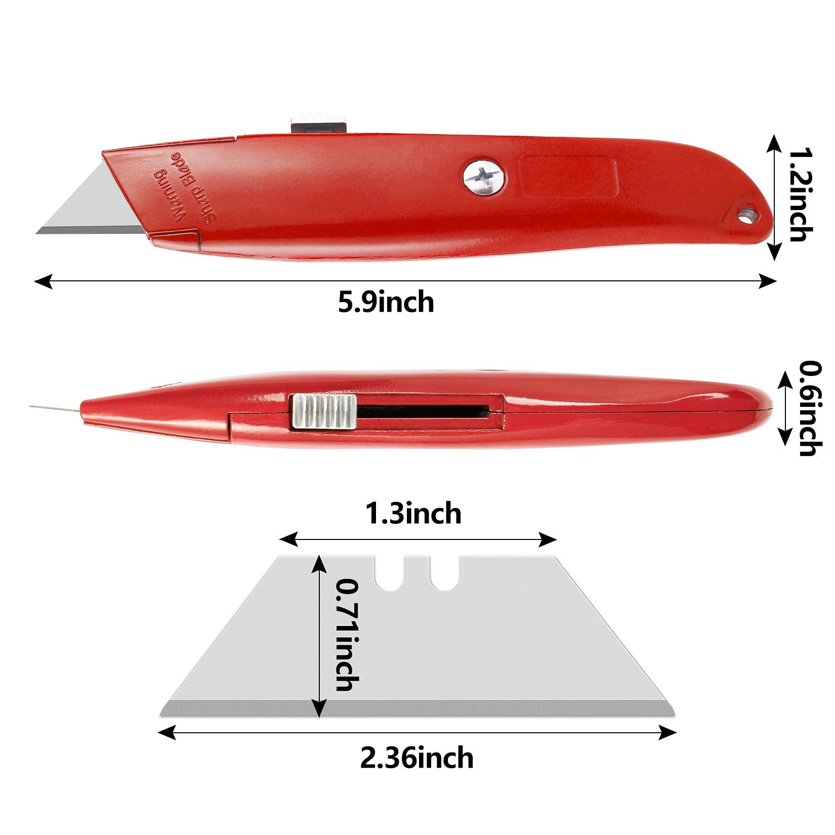 DIYSELF 2Pack Utility Knife Box Cutter Retractable Blade Heavy Duty(Red) - Image 2