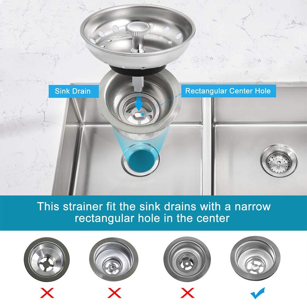 Kitchen Sink Drain Strainer 6 Pack Stainless Steel Sink Stopper, Anti-Clogging Kitchen Sink Drain Basket for Kitchen Sink Strainer Replacement Set - Image 4