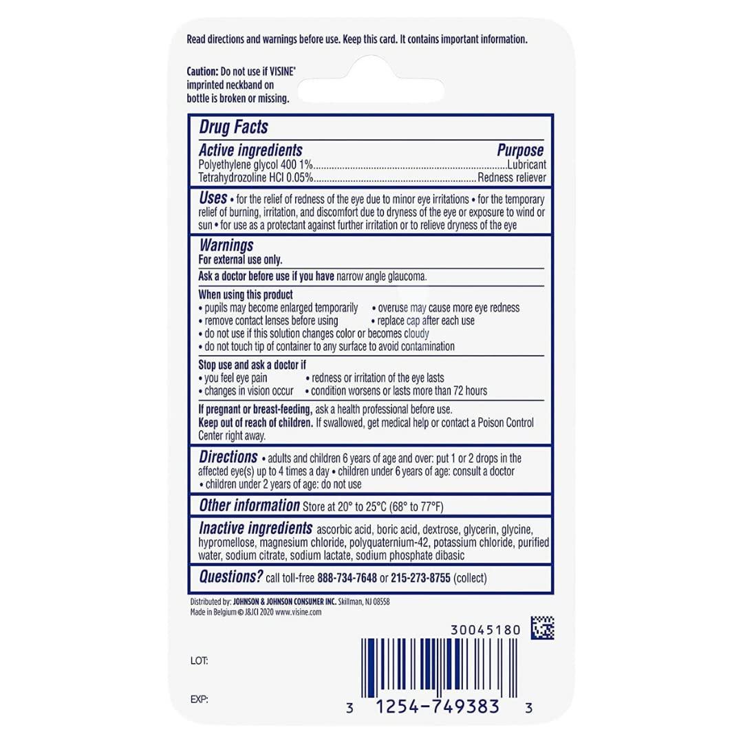 Visine Advanced Relief Redness Reliever Eye Drops, 0.28 oz - Image 5