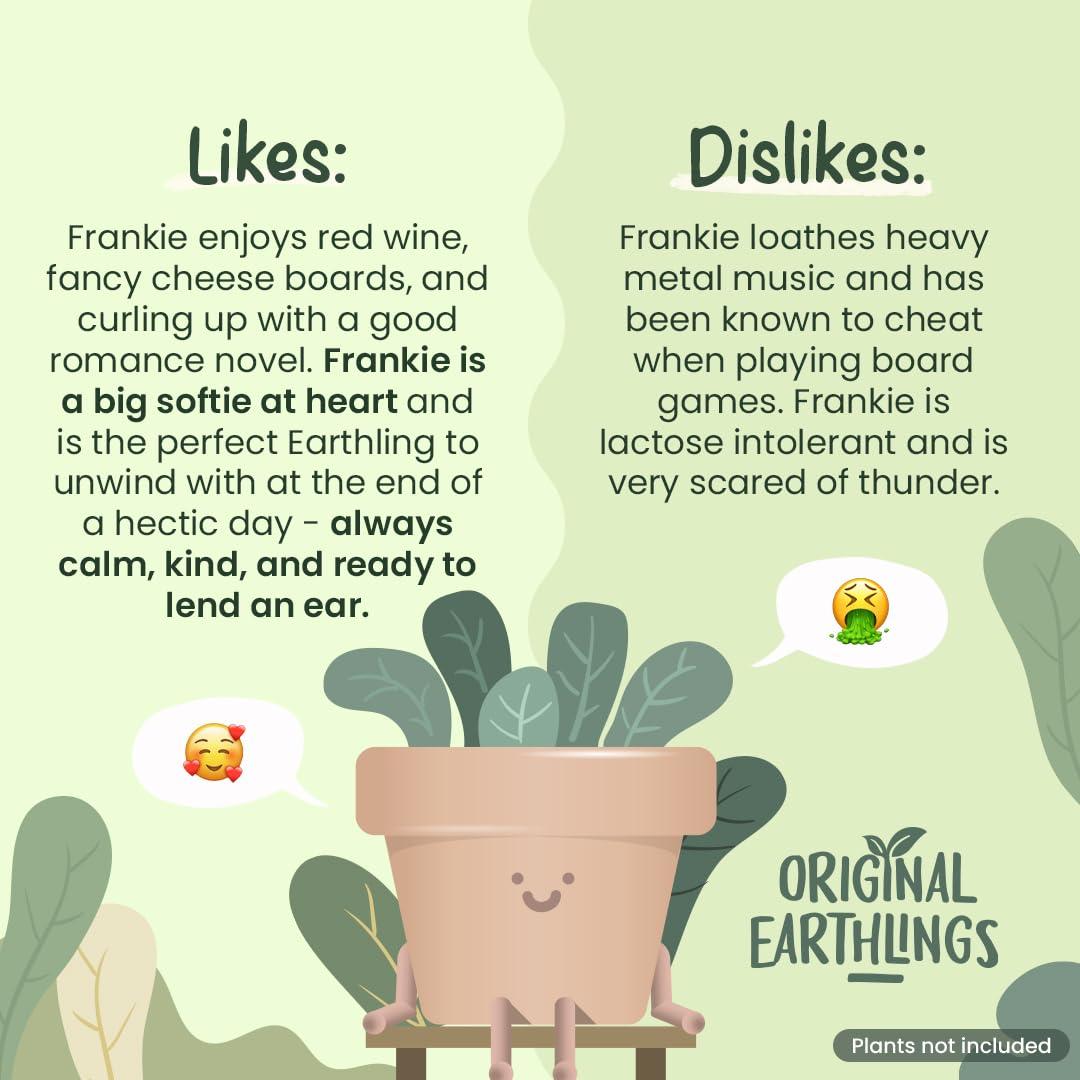 Original Earthlings Sitting Pot - 3.5 Inch Cute Plant Pot - Plastic Funny Planter with Drainage - Unique Cactus Plant Lover Gift - Small Succulent Face Flower Pot - Cute Plant Gifts for Plant Lovers - Image 6