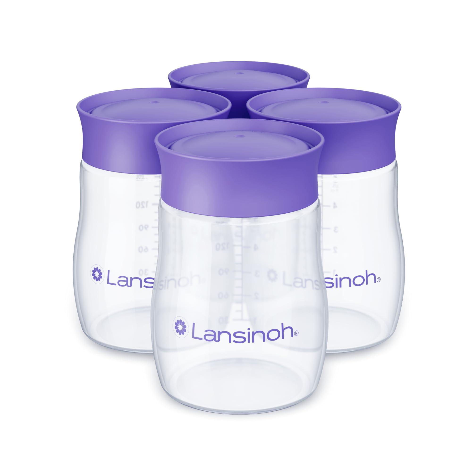 Lansinoh Breastmilk Storage Breast Pump Bottles, 4 Count