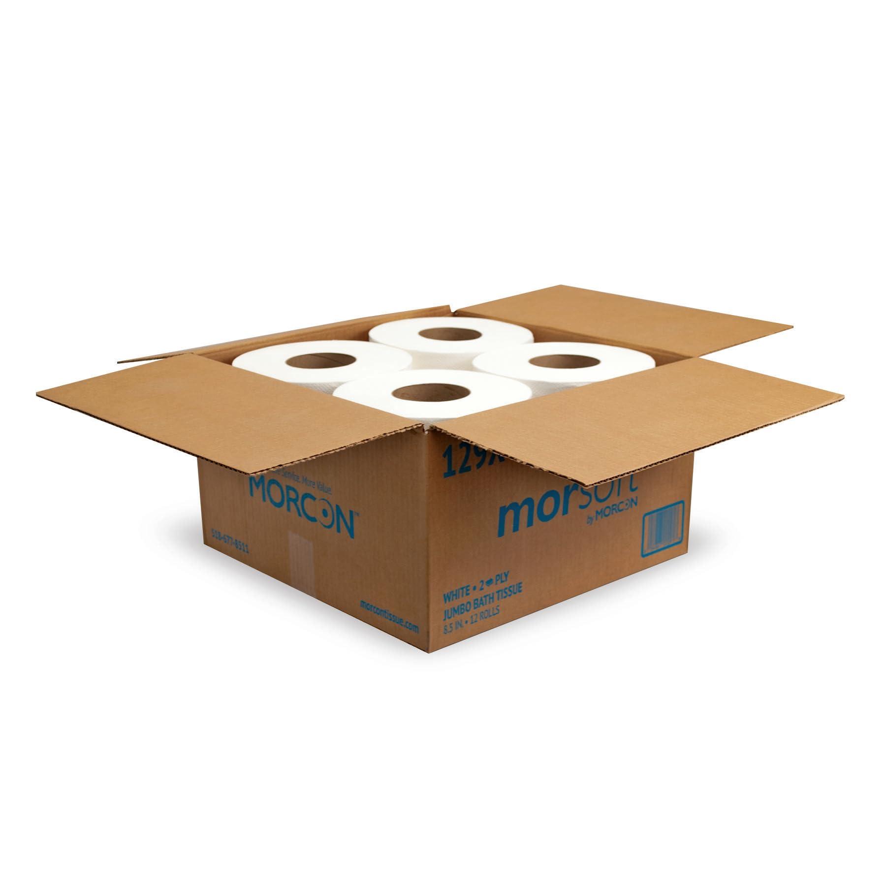 Morsoft by Morcon Jumbo Toilet Paper Rolls, 12 Rolls/Carton, 2-Ply, 100% Recycled Fibers, Soft and Absorbent, Fits in Jumbo Tissue Dispensers, Commercial Toilet Paper - Image 3