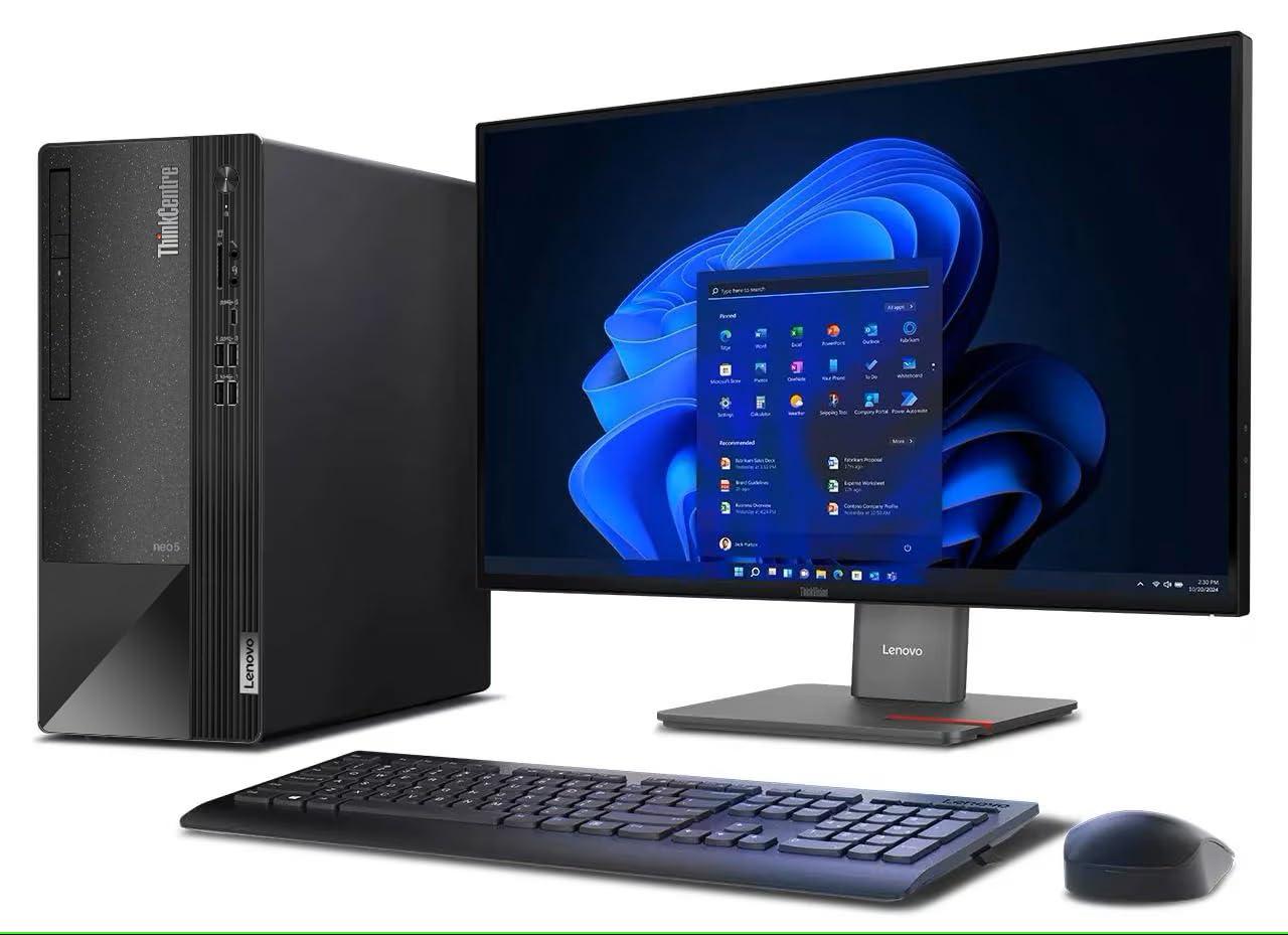 Lenovo ThinkCentre Neo 50t Tower Desktop Computer, 4-core Intel Core i3-13100, 32GB RAM, 1TB SSD, 3-Monitor Ports (DP+HDMI+VGA), RJ-45, WiFi, USB-C, Card Reader, Wired KB & Mouse, Windows 11 Pro - Image 8
