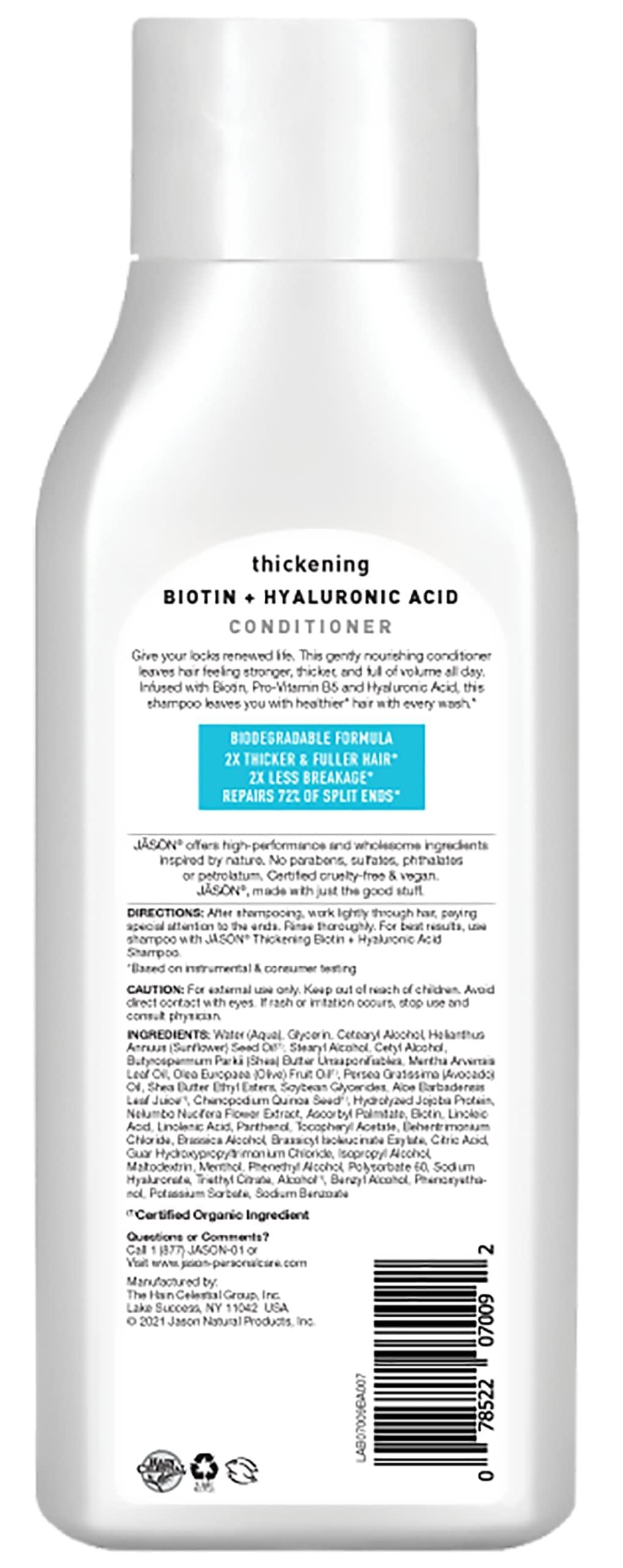 Jason Conditioner, Thicken & Restore Biotin and Hyaluronic Acid, 16 Oz - Image 2