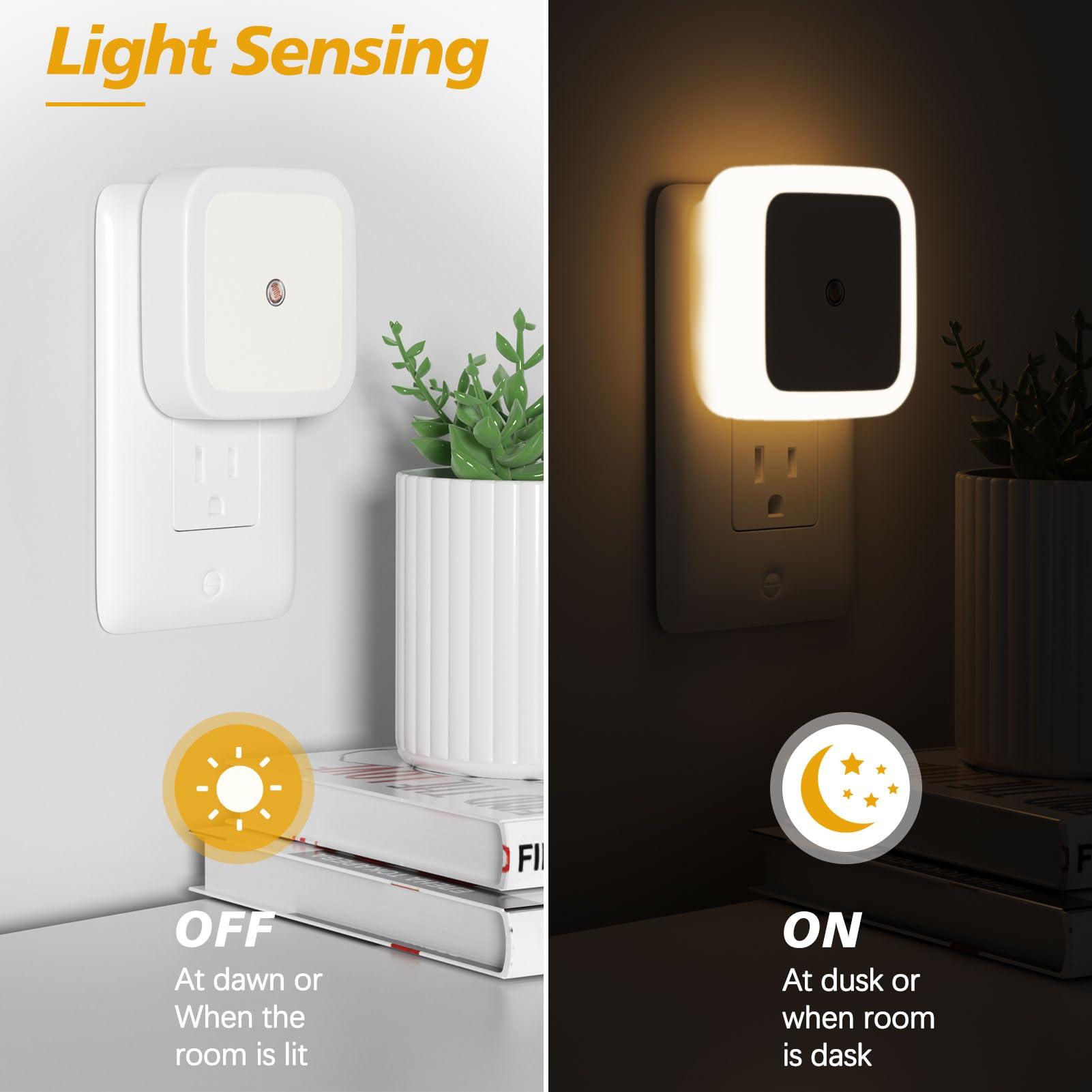 Sujeet Night Light, Night Lights Plug into Wall 4-Pack, Nightlight Plug in Night Lights, Dusk to Dawn Night Lamp Led Night Light for Bedroom, Bathroom, Hallway Warm White - Image 4