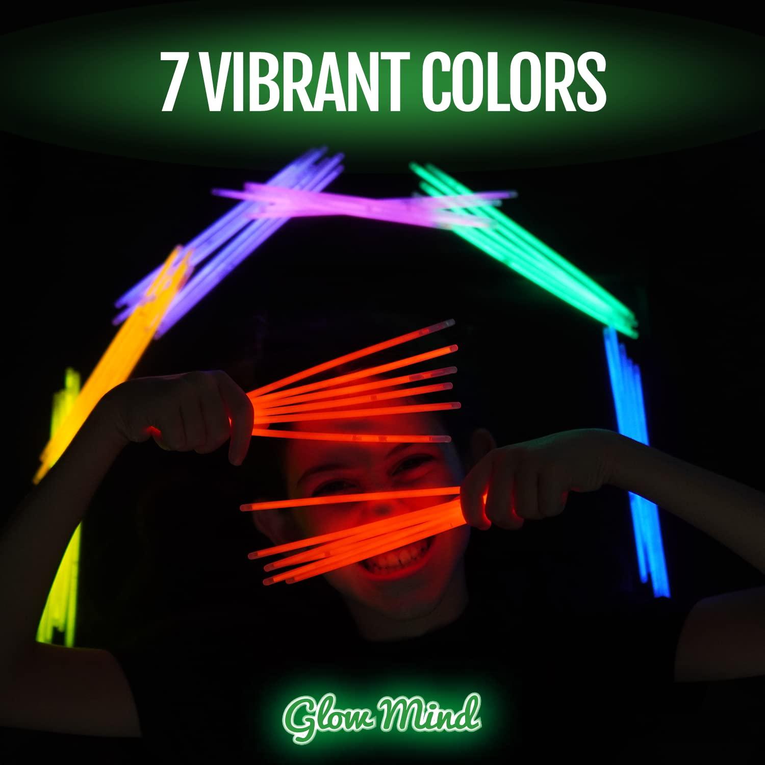 100 Ultra Bright Glow Sticks Bulk Party Pack - Glow in the Dark Party Supplies Pack - 8" Glowsticks Party Favors with Bracelets and Necklaces - Image 7