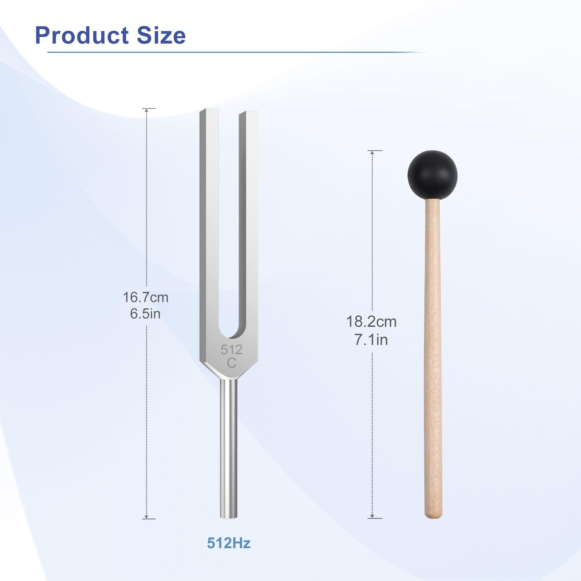 DiDiBirDi 512Hz Tuning Fork, Aluminum Alloy, Includes Silicone Hammer and Storage Bag for Yoga,Meditation,Relaxation - Image 2