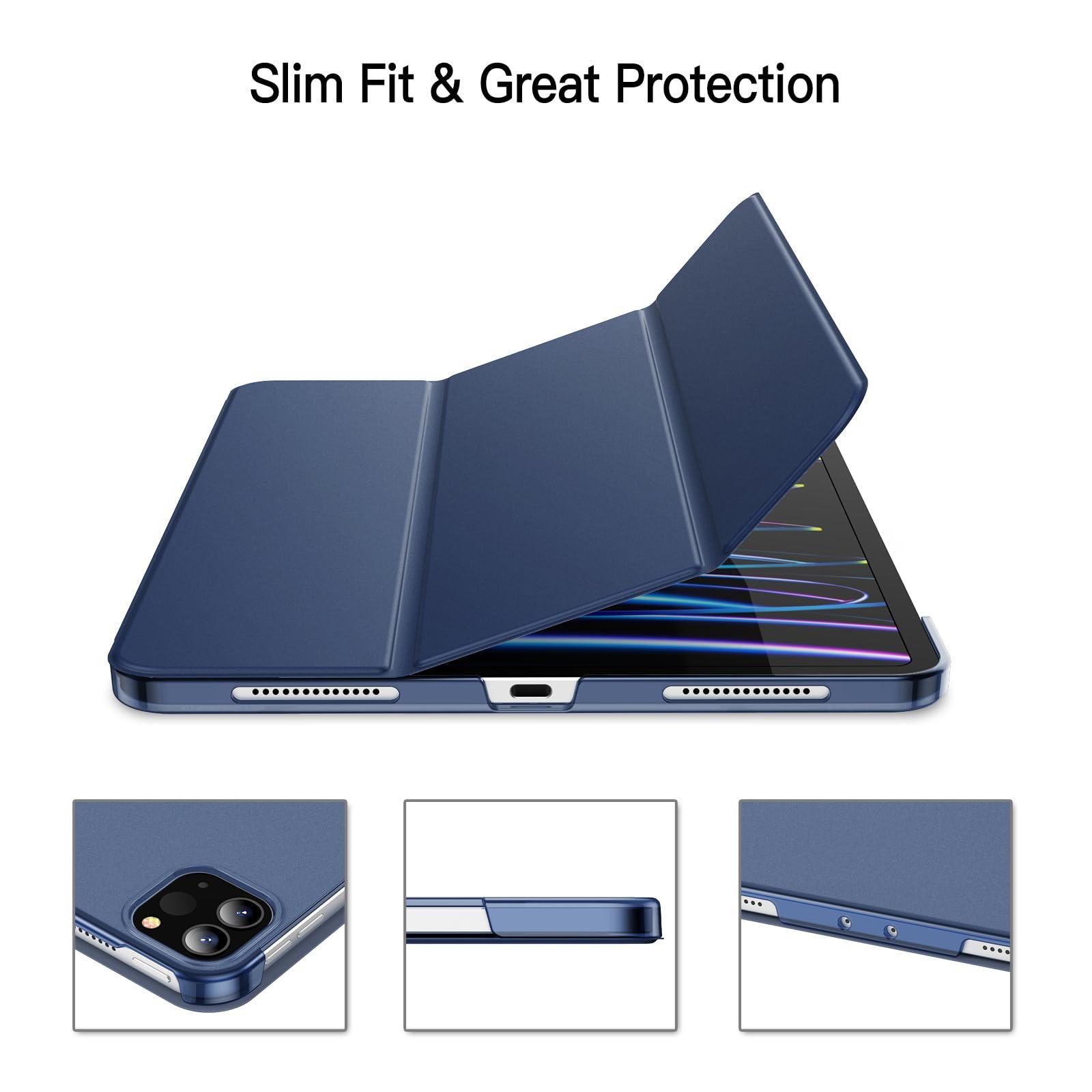JETech Case for iPad Pro 11-Inch, 2022/2021/2020/2018 Model (4th/3rd/2nd/1st Generation), Compatible with Pencil, Cover Auto Wake/Sleep (Deep Navy) - Image 3