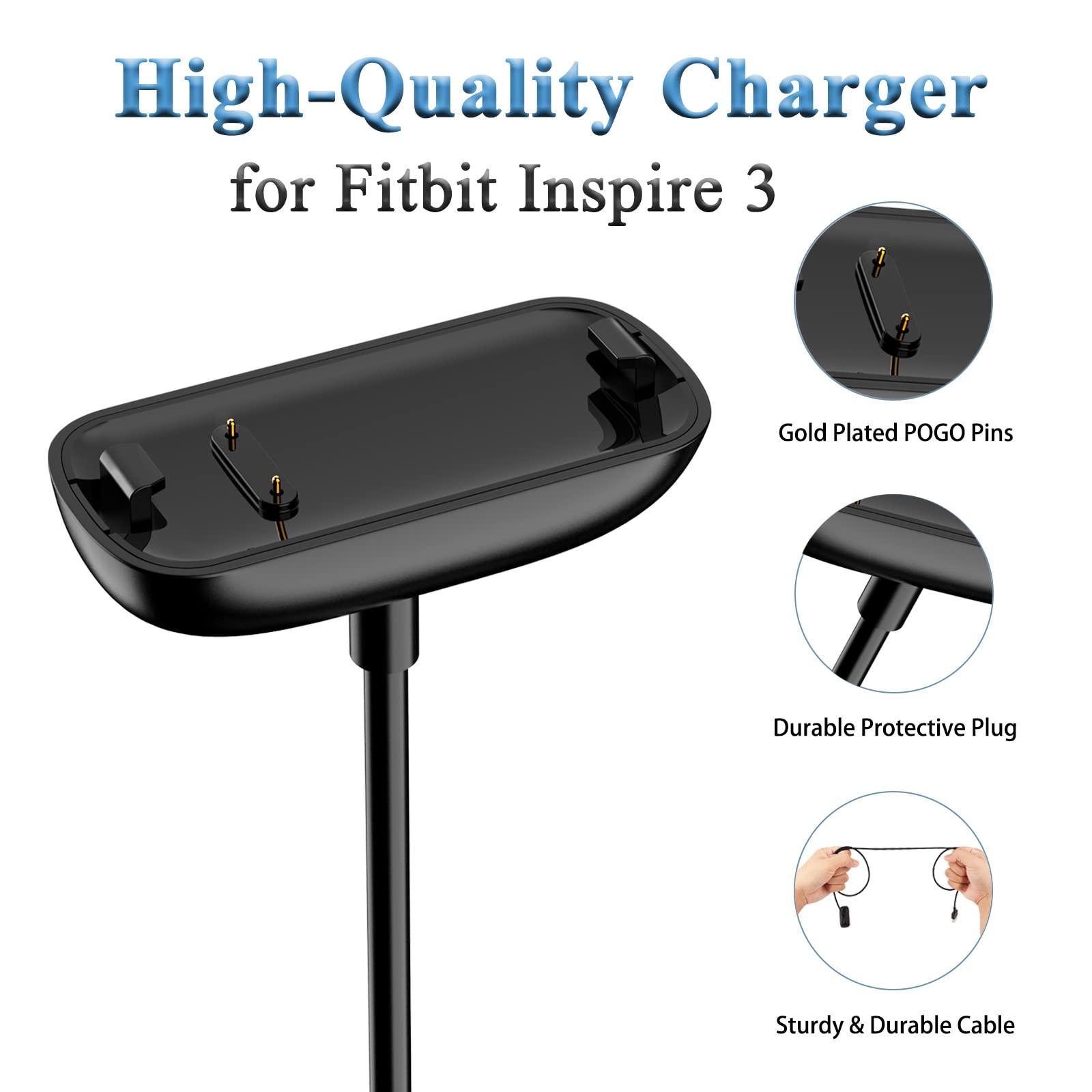 Charger Cable for Fitbit Inspire 3, Replacement USB Charging Cradle Dock Stand Cable for Inspire 3 Fitness Tracker (3.3 ft) - Image 3