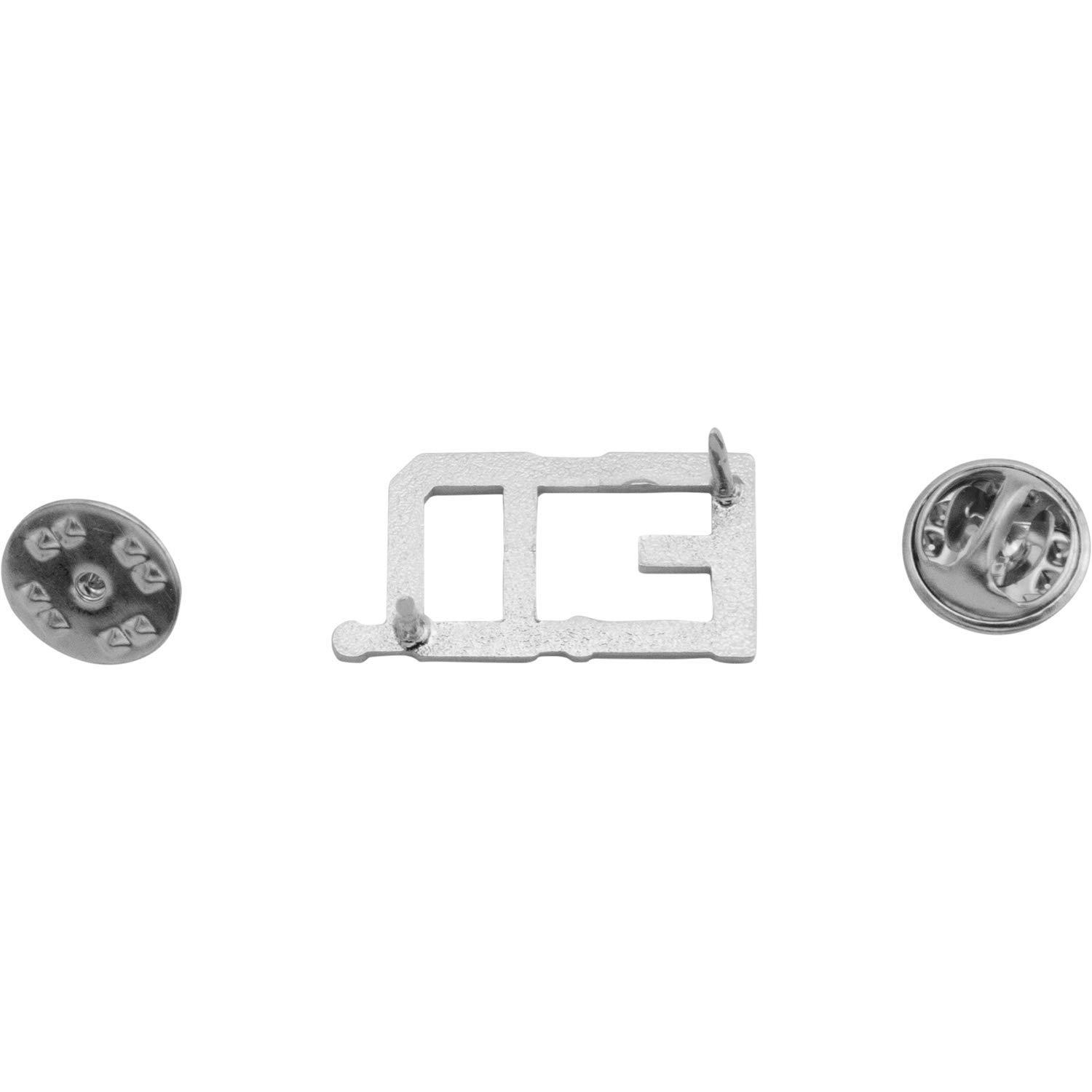 Smith & Warren 1/2" F.D. Letter Collar Brass Rank Insignia Silver Finish Fire Uniform Pin - Image 3