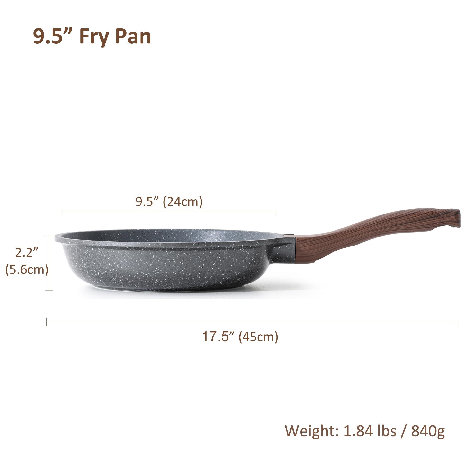 SENSARTE Nonstick Frying Pan Skillet, Swiss Granite Coating Omelette Pan, Healthy Stone Cookware Chef's Pan, PFOA Free (8/9.5/10/11/12.5 Inch) (9.5 Inch) - Image 3