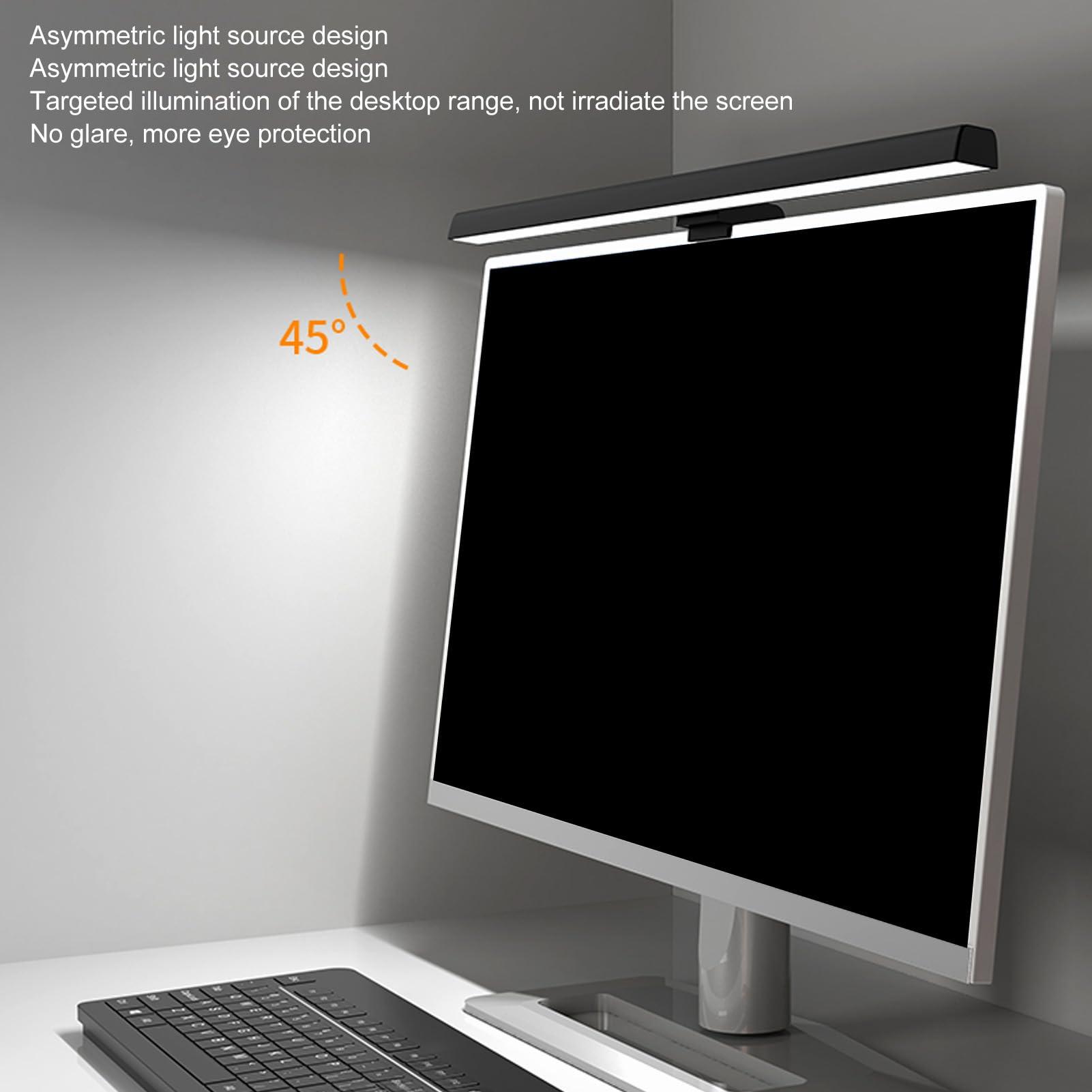 Computer Monitor Lamp, LED Screen Light Bar for Eye Caring, Stepless Dimmable, Touch Control, Office Monitor Light (White) - Image 3