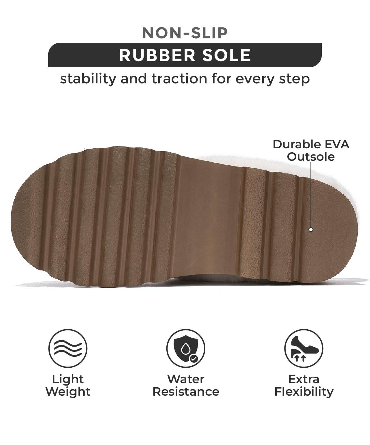 Project Cloud Genuine Suede Slippers for Women Indoor & Outdoor Disquette Womens Sandals Memory Foam Clogs for Women Shoes - Fur Water-Resistant House Shoes for Women Footwear (Slingy) - Image 4