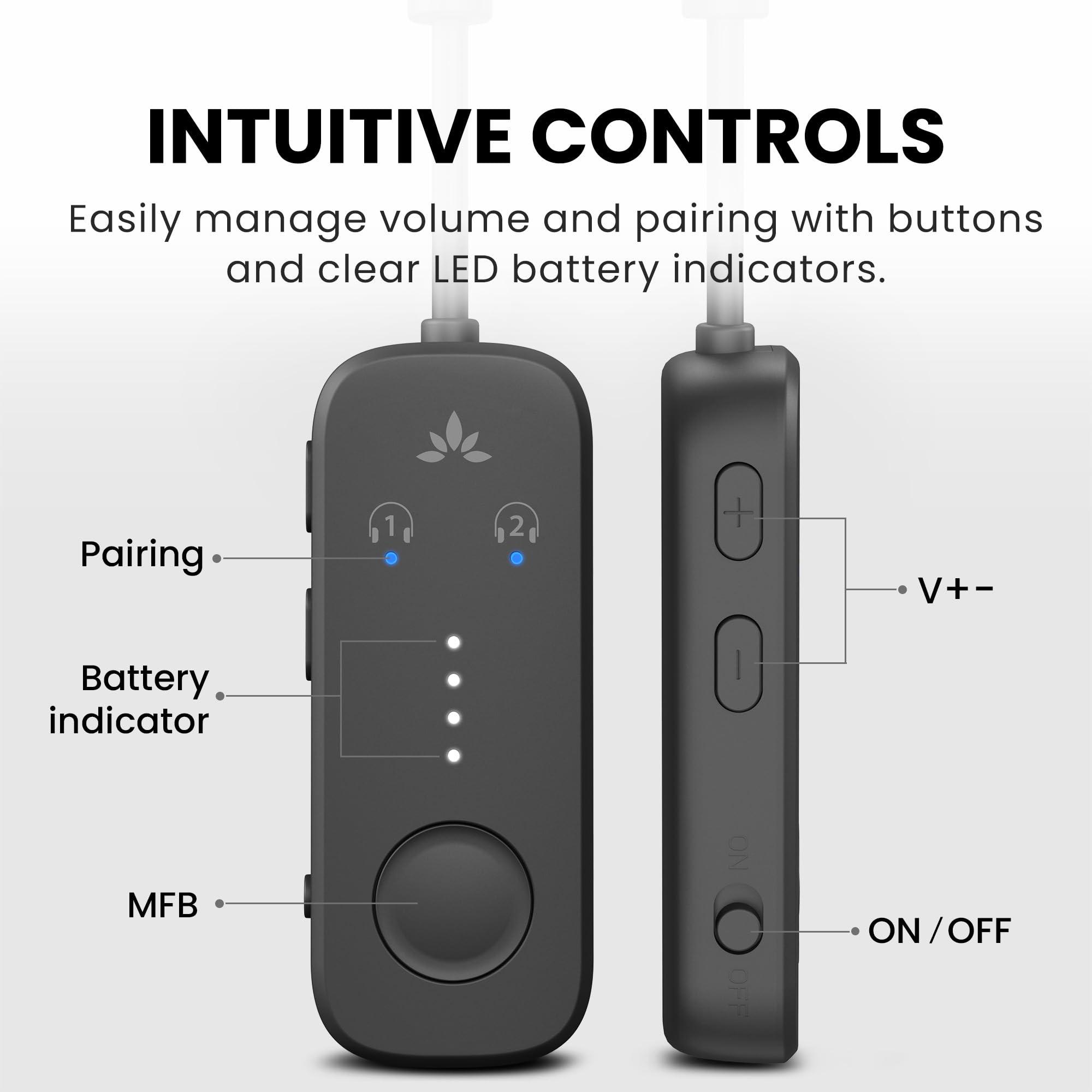 Avantree Relay - Airplane Bluetooth 5.3 Adapter with Qualcomm aptX Adaptive, Supports 2 AirPods or Headphones, 20Hr Playtime, 3.5mm AUX Wireless Audio Transmitter for Travel Flight, Airline, Gym - Image 6