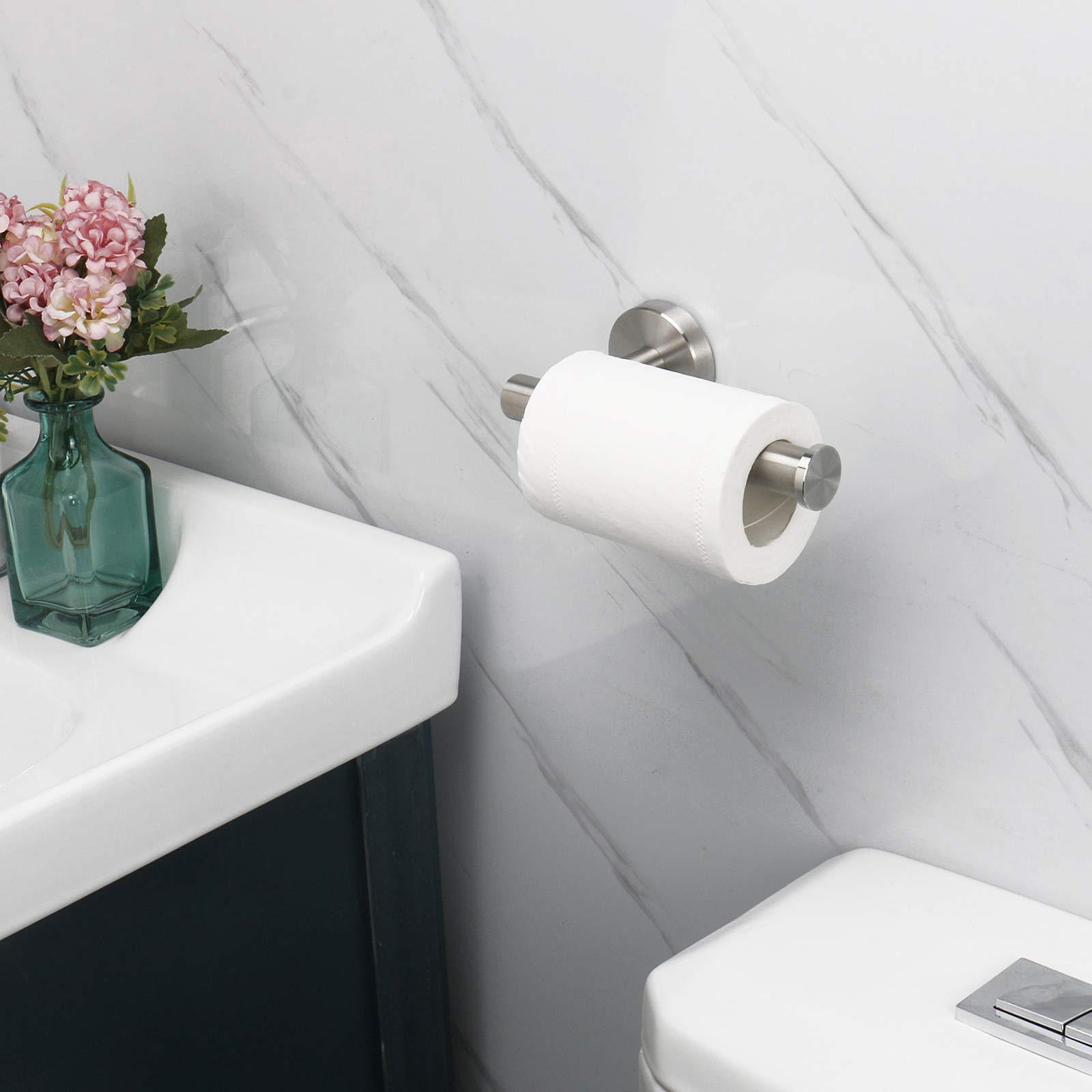 NearMoon Bathroom Toilet Paper Holder, Premium SUS304 Stainless Steel Rustproof Wall Mounted Toilet Roll Holder for Bathroom, Kitchen, Washroom (1 Pack, Brushed Nickel) - Image 2
