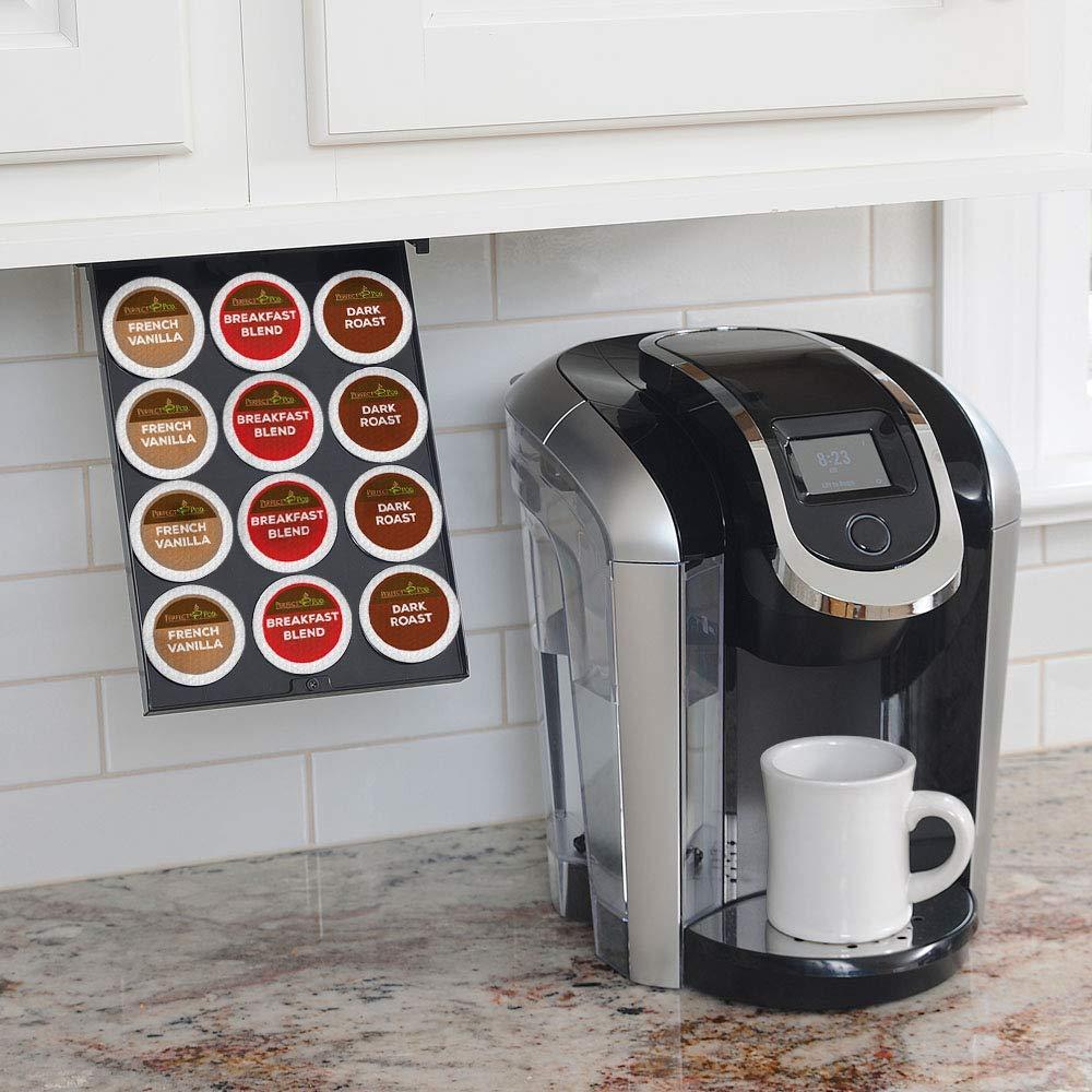 PERFECT POD EZ-Shelf Under Shelf Storage for K Cups, Space-Saving Under Counter Cabinet Coffee Pod Holder, 10.5" x 7.25" x 2", Holds 12 Cups - Image 4