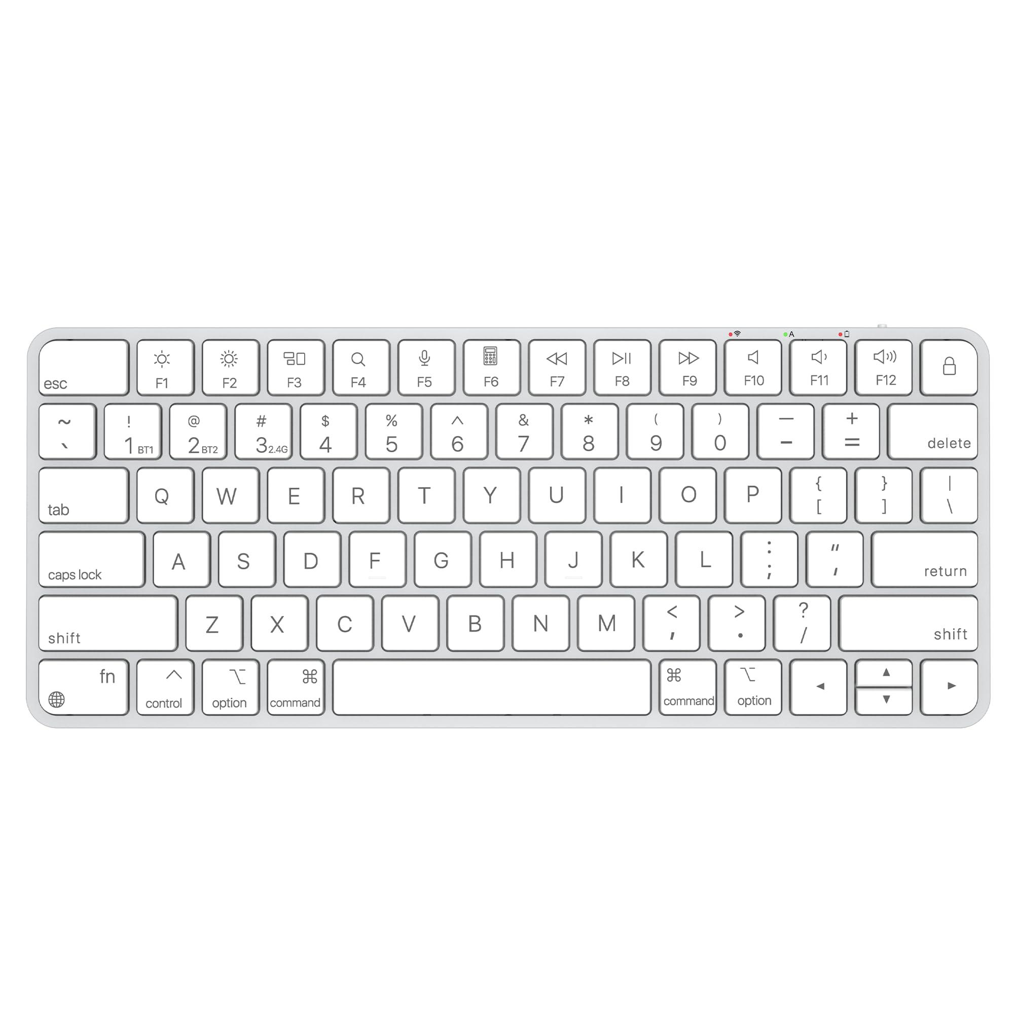 ULSOU Wireless Keyboard for Mac, Bluetooth/2.4G USB Dual-Channel Connection, Multi Device, Rechargeable Bluetooth Keyboard Compatible with Mac, iPad, iPhone