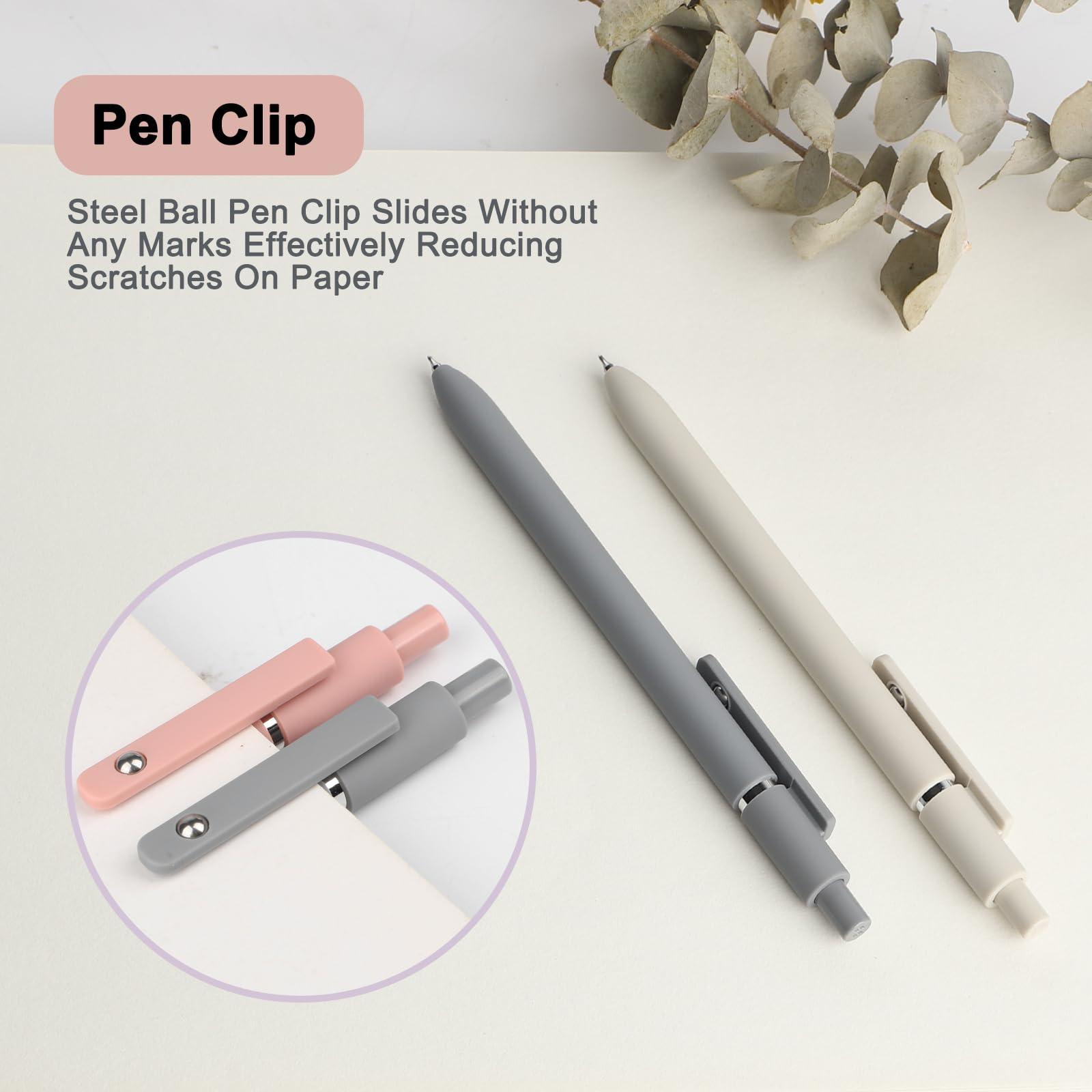FIOVER Gel Pens, 5pcs 0.5mm Quick Dry Black Ink Fine Point Smooth Writing Pens High-End Series Ballpoint for Office School Supplies(Morandi) - Image 5