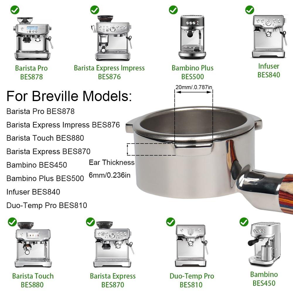 Bottomless Portafilter 54mm with Color Wood Compatible with Breville Barista Express, Pro, Touch, and Impress | Fire Phoenix Handle - Image 3