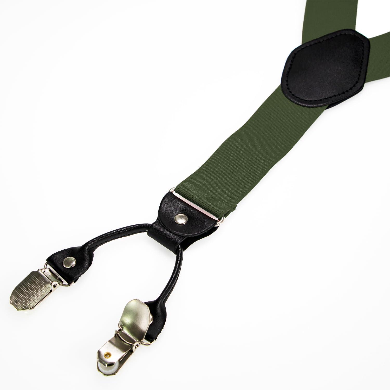 JEMYGINS Solid Color Suspender and Silk Bow Tie Sets for Men - Image 5