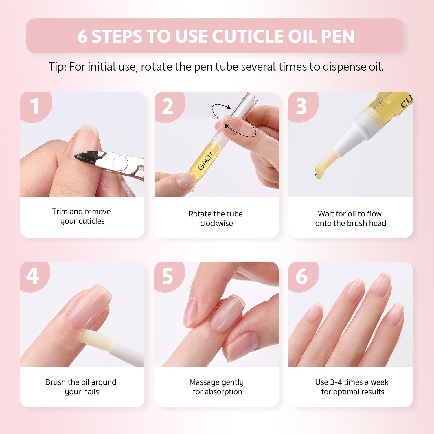 GAOY Cuticle Oil Pen Set, 6Pcs Vitamin E Oil for Nail Growth and Strengthener, Repair and Rejuvenate Nail Care Kit, Health and Beauty Manicure Essentials for Women - Image 6