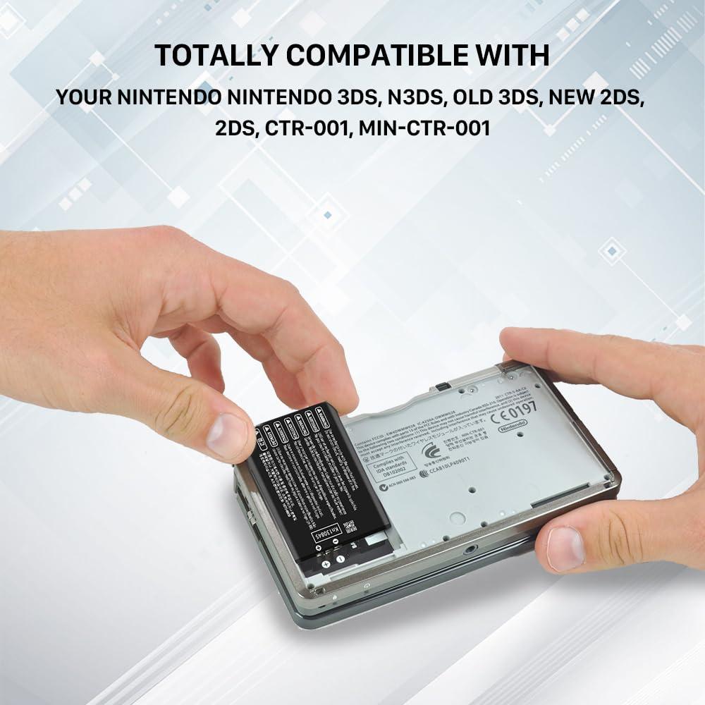 Conqto CTR-003 Controller Battery, (3800mAh) 2025 Upgrade High Capacity Battery Replacement for Nintendo Old 3DS, 2DS, 2DS XL Gaming Console with Repair Tool Kit(Not for New 3DS,3DS XL) - Image 6