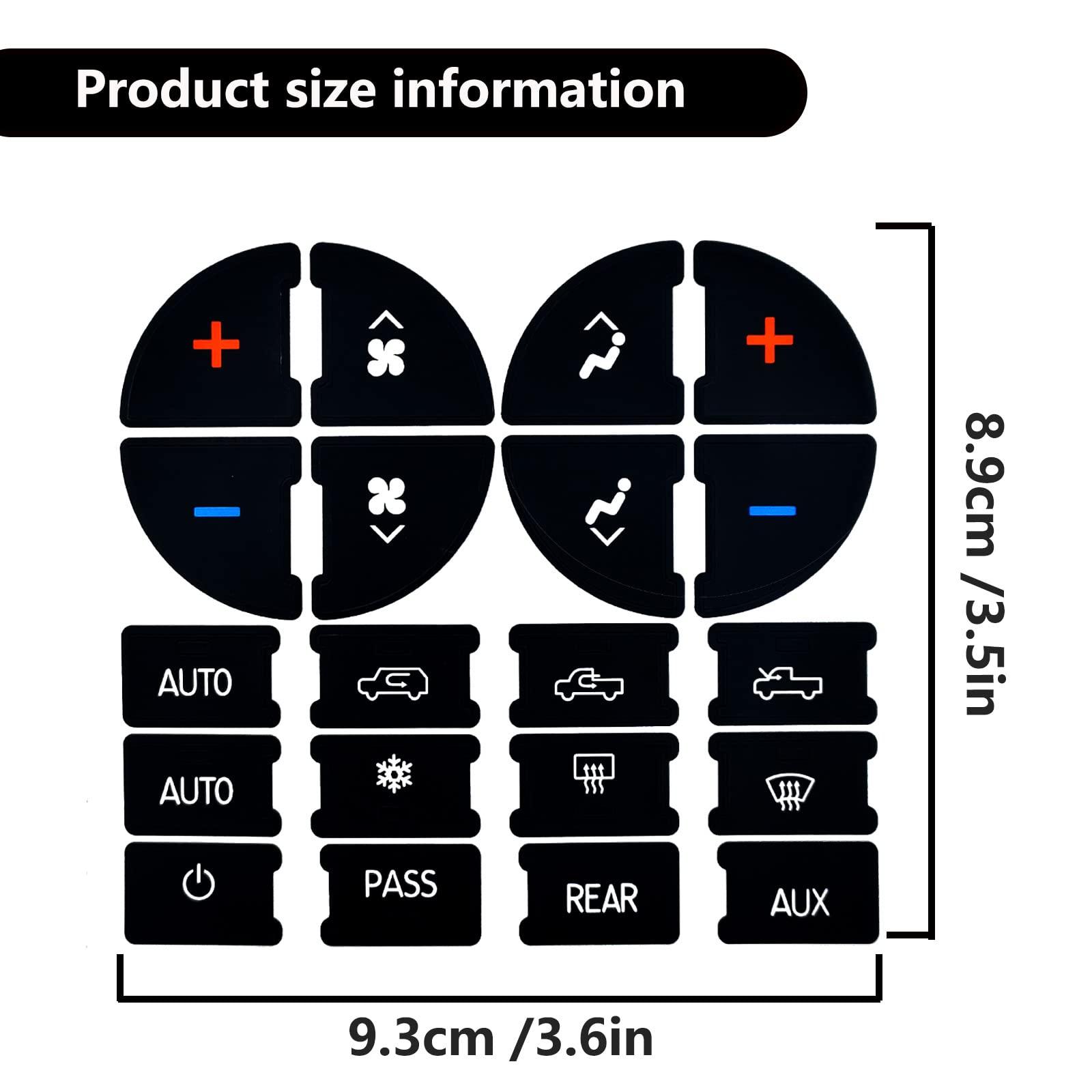 2 Packs AC Dash Button Repair Kit -Compatible with Chevy, Best for Fixing Ruined Faded A/C Control Buttons - Decal Replacement Fits Select 07-14 GM Vehicles - Car SUV Van Truck Accessories - Image 4