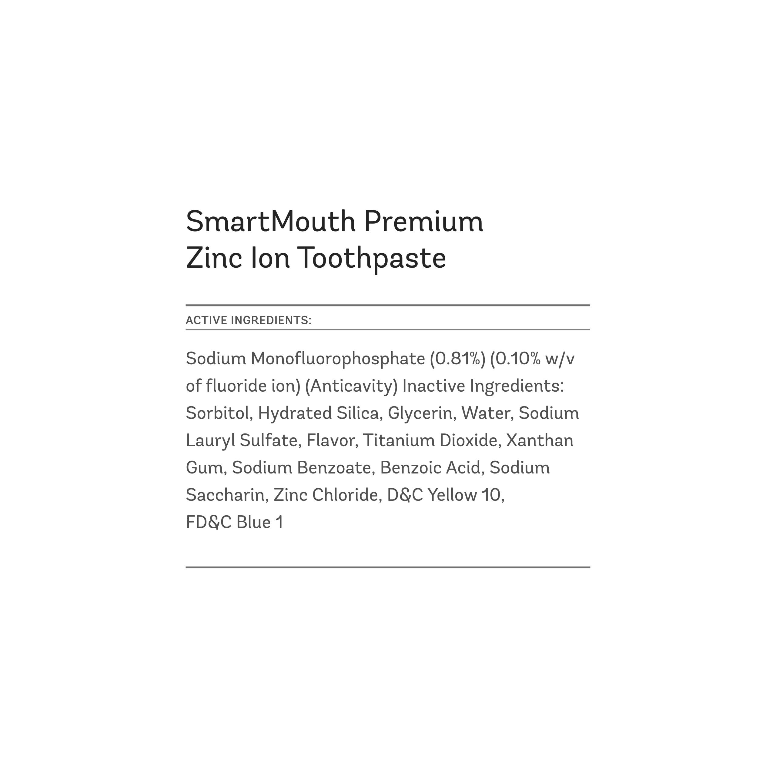 SmartMouth Premium Zinc Ion Toothpaste - Whitening - with Fluoride - Refreshing, Anti-Cavity Toothpaste for Adults - Strengthens Enamel - Mild Mint Flavor, 6 oz (2 Pack) - Image 2