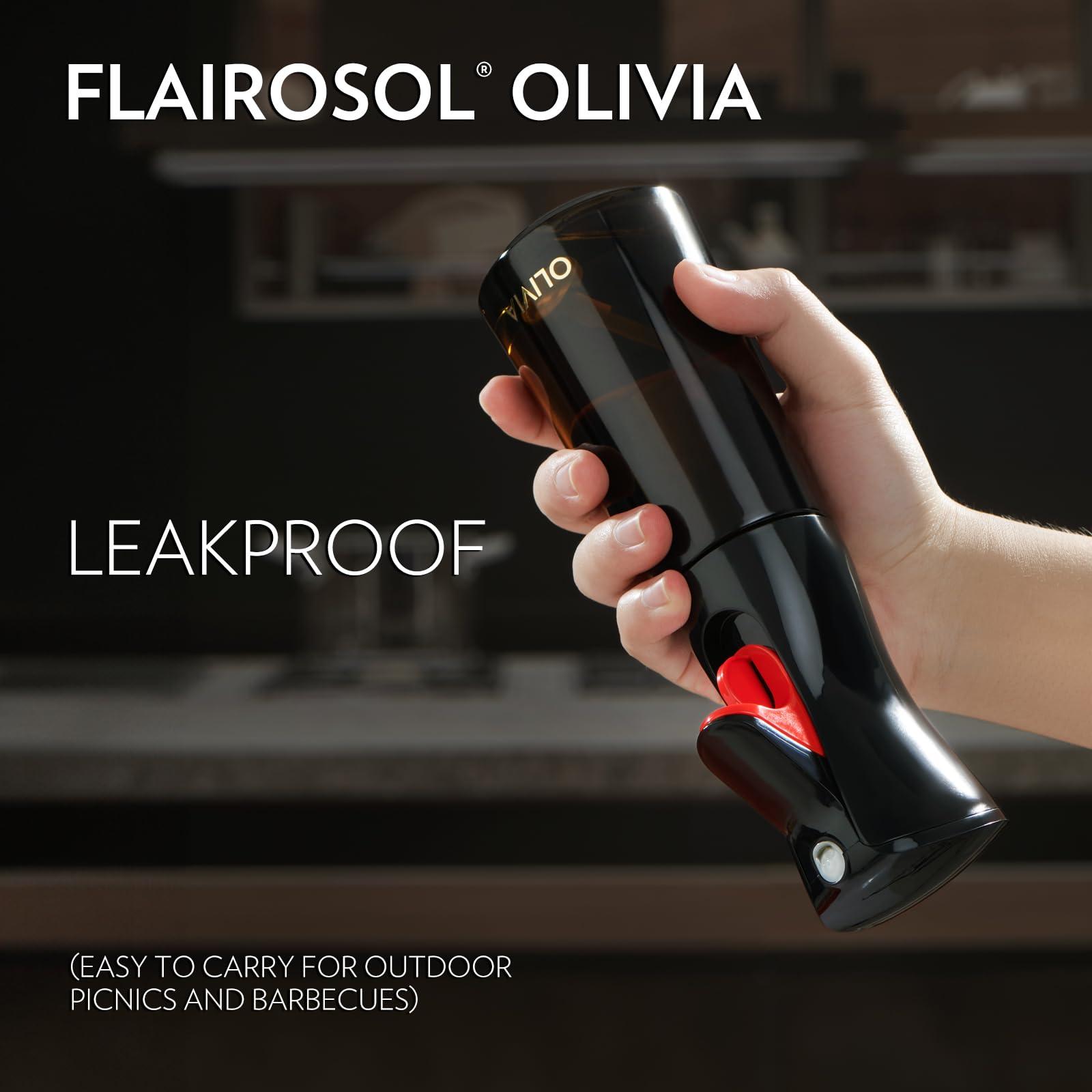 FLAIROSOL OLIVIA Oil Sprayer for Cooking, 200ml Glass Olive Oil Sprayer, Continuous Cooking Spray Dispenser with Portion Control for Kitchen, Air Fryer, Salad, BBQ (Black Bottle, Gold Print) - Image 5