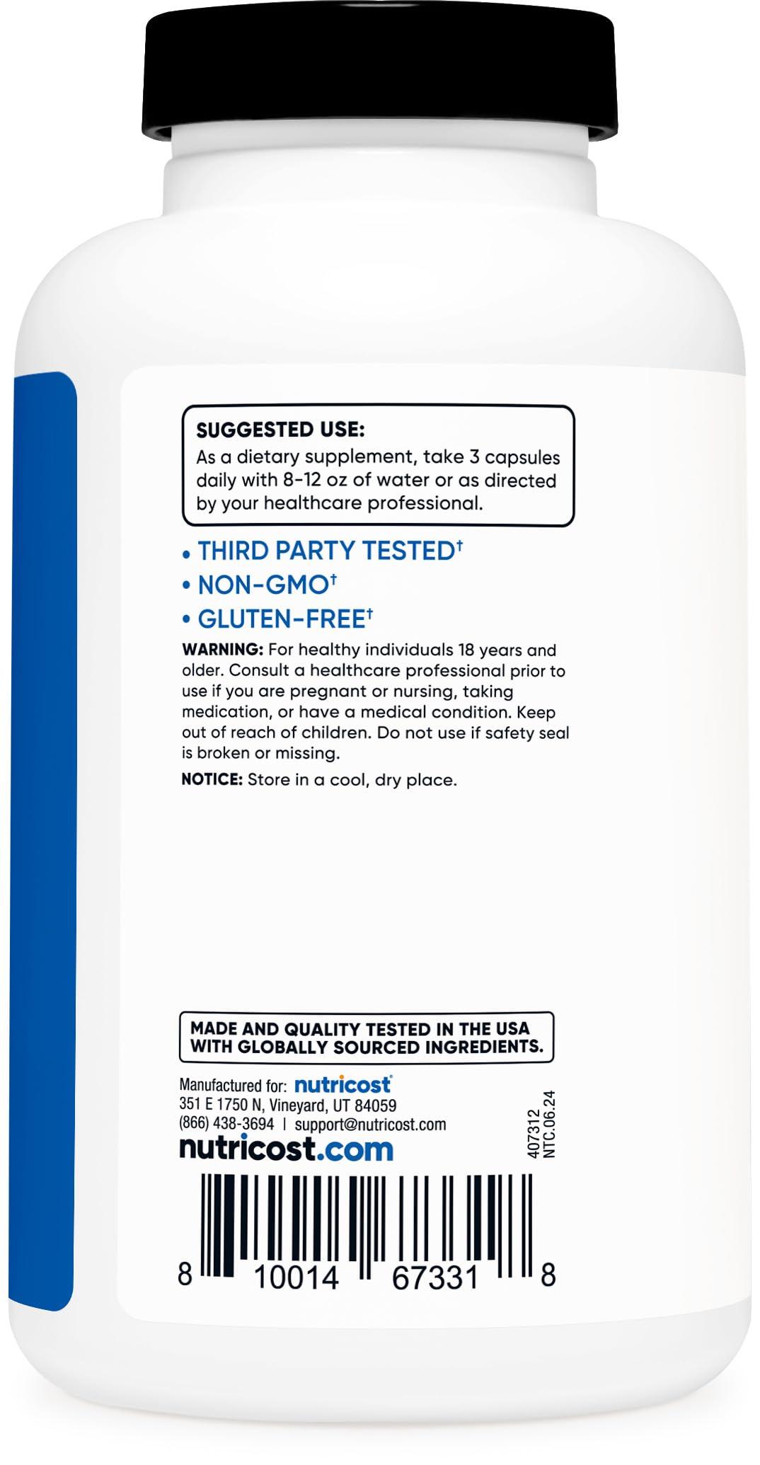 Nutricost Nitric Oxide Booster 2250mg, 180 Capsules - 750mg Per Casule, 60 Servings - Gluten Free and Non-GMO - Image 4