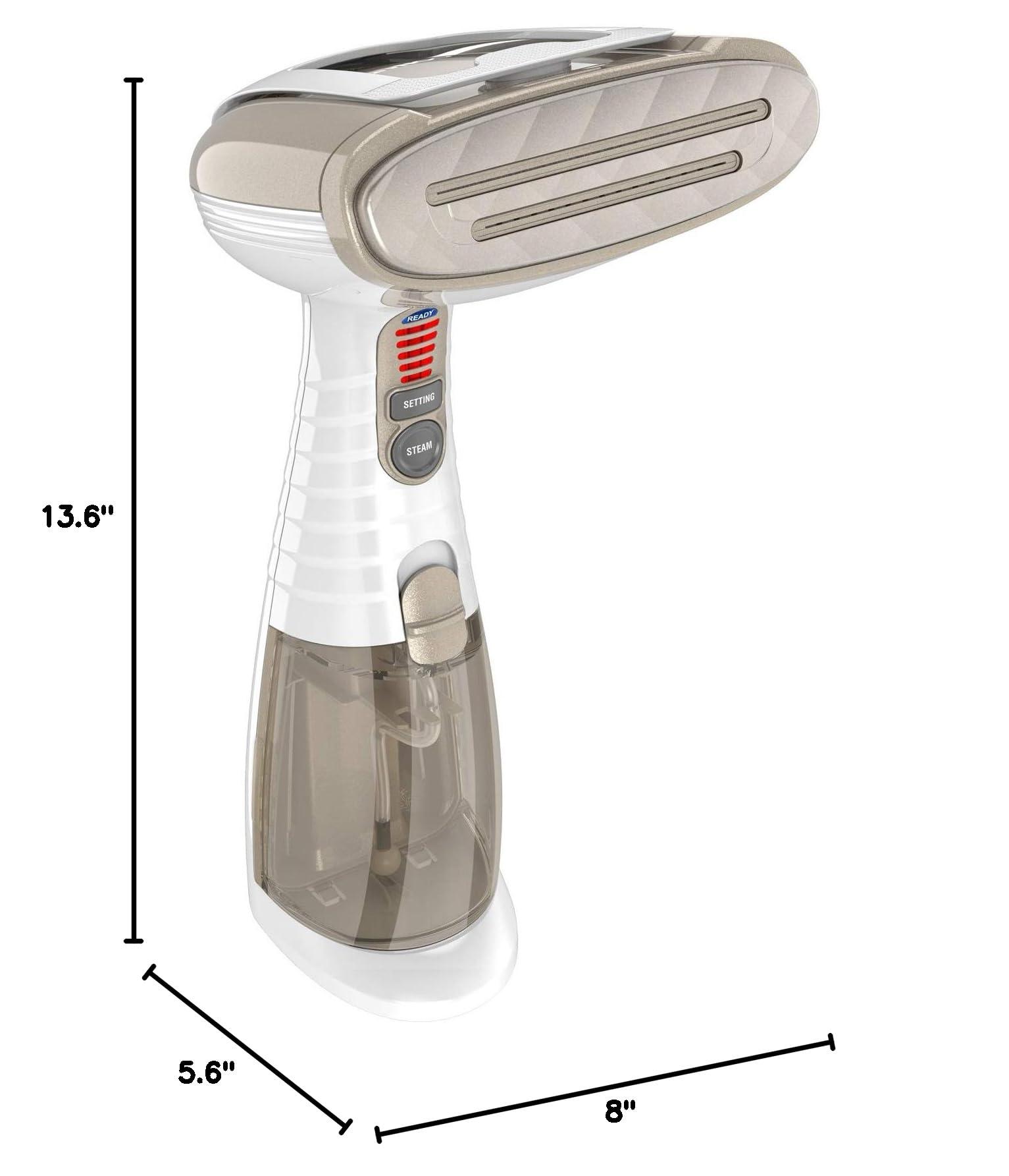 Conair Handheld Garment Steamer for Clothes, Turbo ExtremeSteam 1875W, Portable Handheld Design, Strong Penetrating Steam, White / Champagne - Image 2