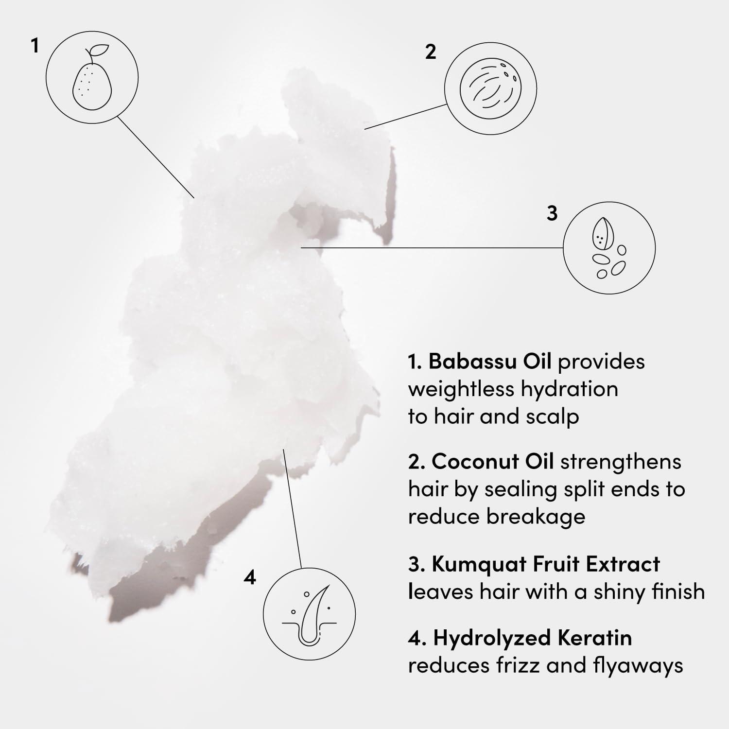 OUAI Medium Conditioner - Hydrating Hair Conditioner with Coconut Oil, Babassu Oil, and Keratin - Strengthens, Repairs and Adds Shine - Paraben and Phthalate Free Hair Care Products (10 Oz) - Image 3