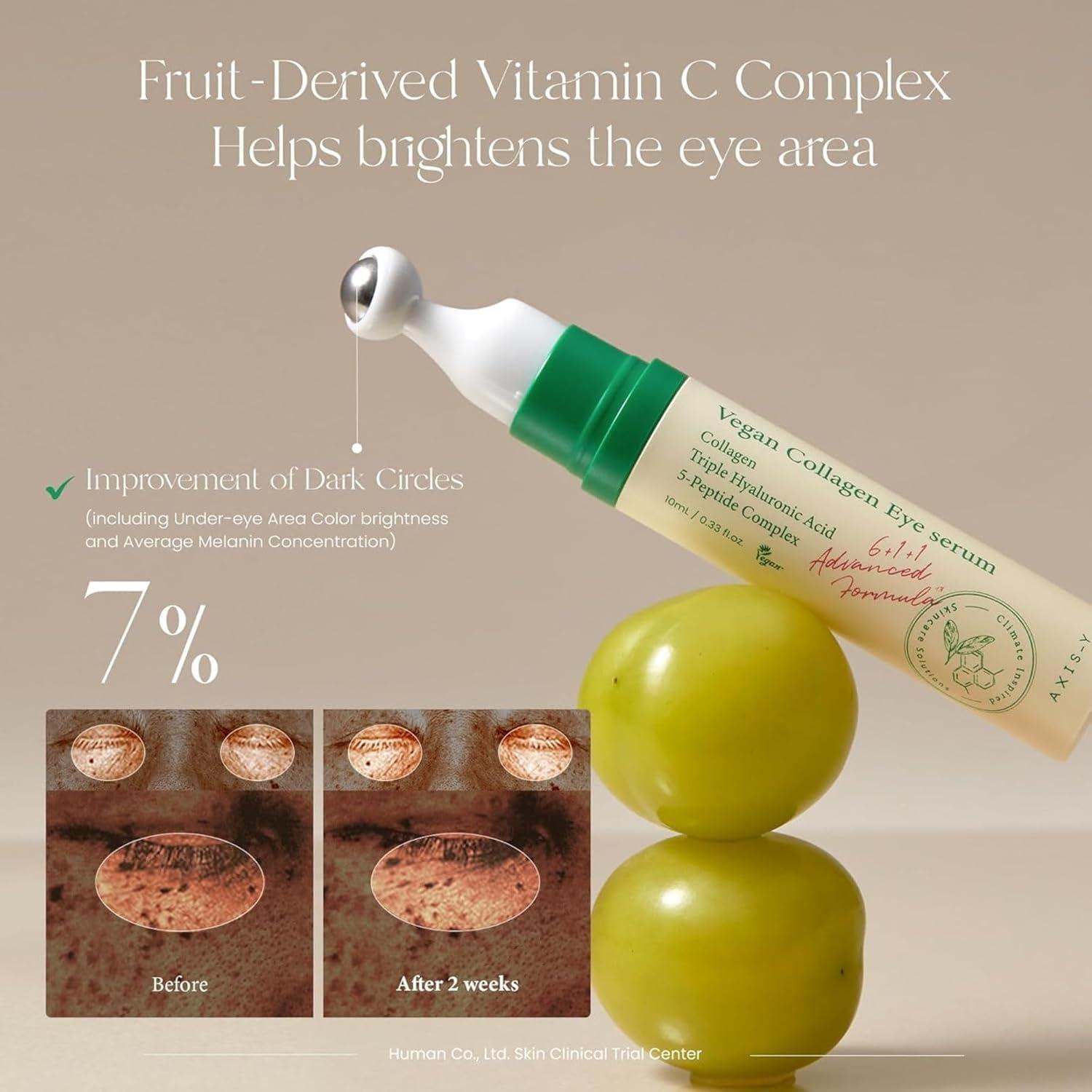 AXIS-Y Vegan Collagen Eye Serum - K Beauty Triple Hyaluronic Acid & Peptide Collagen Serum Improve Skin Elasticity, Reduce Fine Lines & Dark Circles - Vegan Korean Skin Care Eye Cream - 0.33 fl. oz. - Image 7